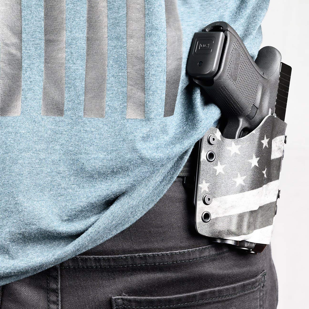 R&R Holsters: Black OWB Kydex Holster for Concealed Carry - Outside The Waistband Gun Holster for Pistols & Revolvers - Perfect for Range Training, Hunting & Everyday Carry