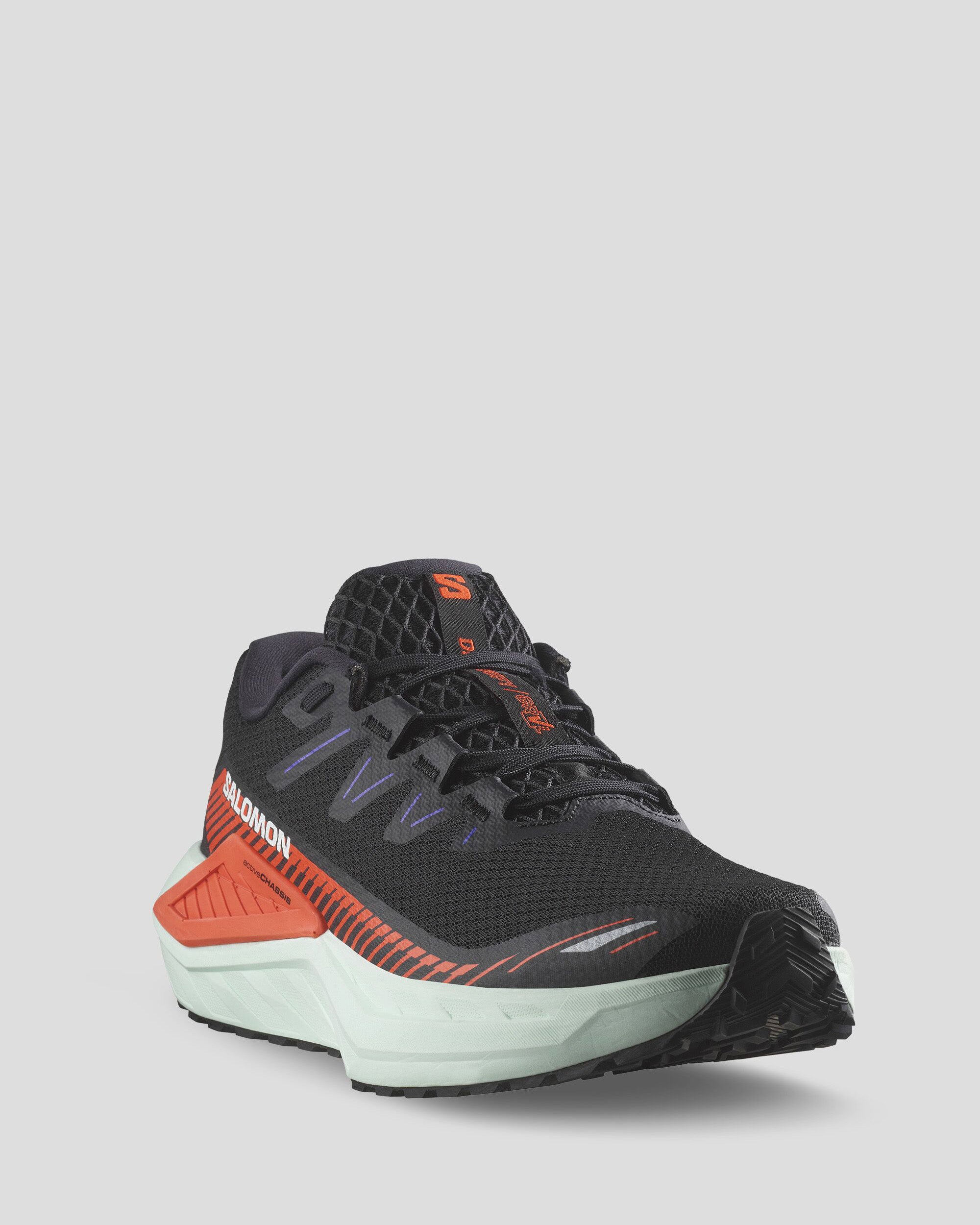 Men's Salomon DRX Defy Grvl Running Shoes - Trail & Gravel Road Running, Hiking & Outdoor Adventures - Black/Cherry Tomato/Bay