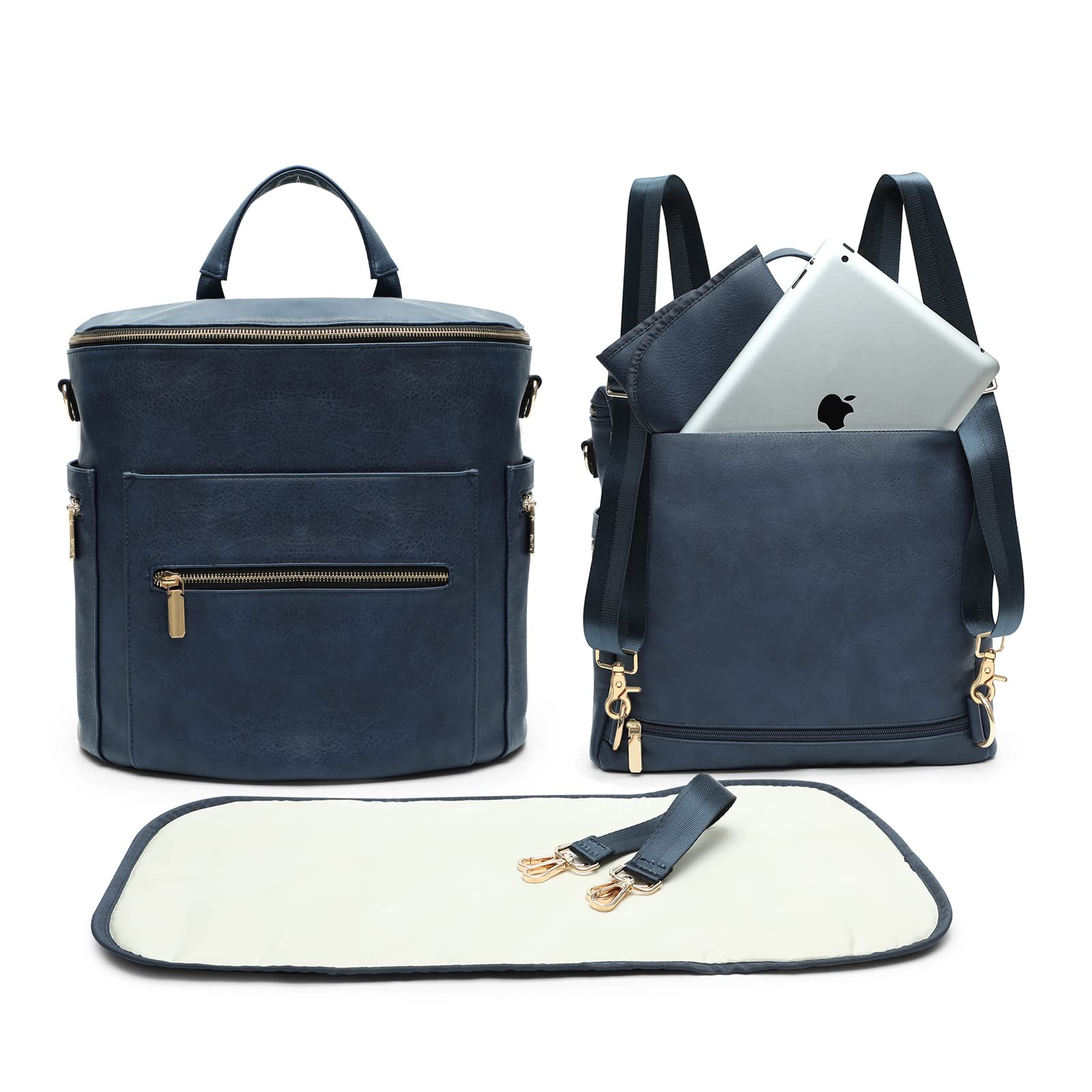Miss Fong Multifunctional Waterproof Diaper Backpack - Large Capacity Baby Bag with Insulated Pocket & Changing Pad - Perfect for Travel, Daycare & Outdoor Adventures with Your Little One