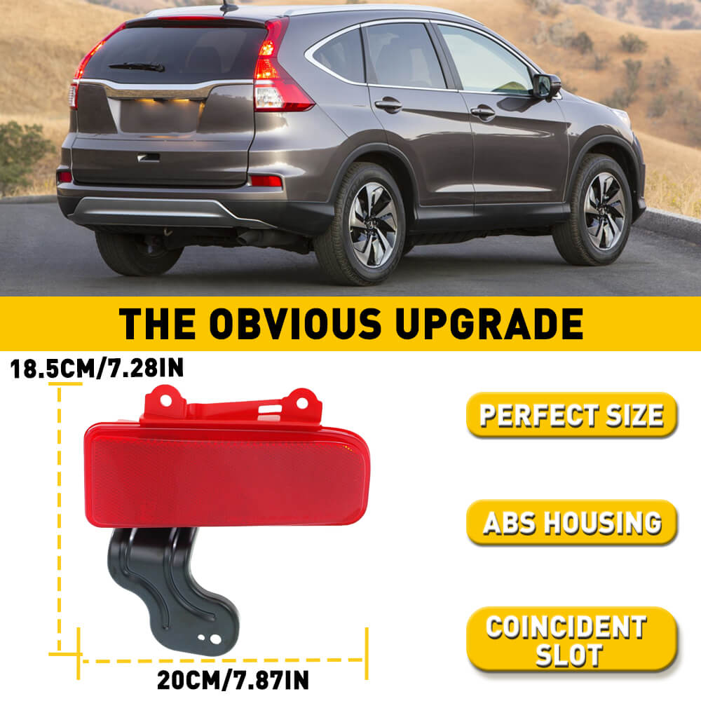 Red Rear Bumper Reflector Lamp Compatible with 2015-2016 Honda CR-V - Perfect for Night Driving Safety & Vehicle Customization