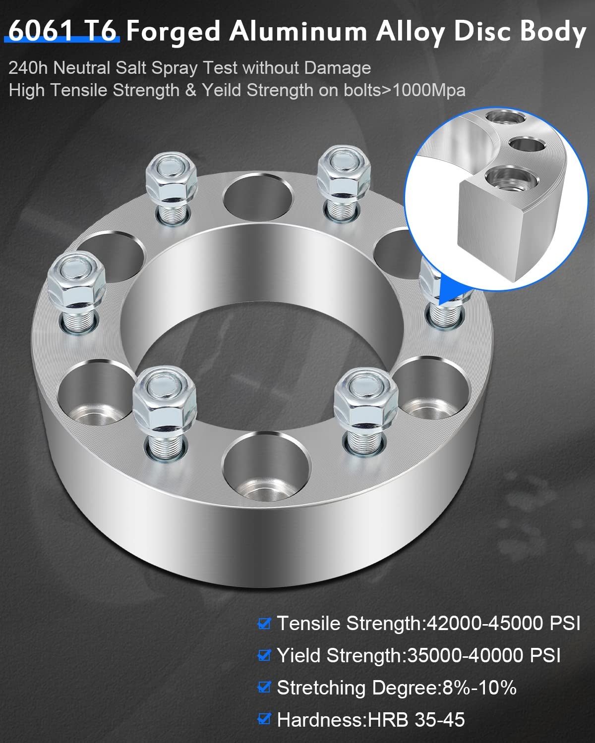 ECCPP 4X 6 Lug Wheel Spacers 2 Inch 6x5.5 to 6x5.5 6x139.7mm 108mm Hub Centric - Fits Nissan Armada 2005-2014 & Infiniti QX56 2004-2013 with 12x1.25 Studs - Perfect for Off-Roading, Lifting, and Custom Wheel Fitment