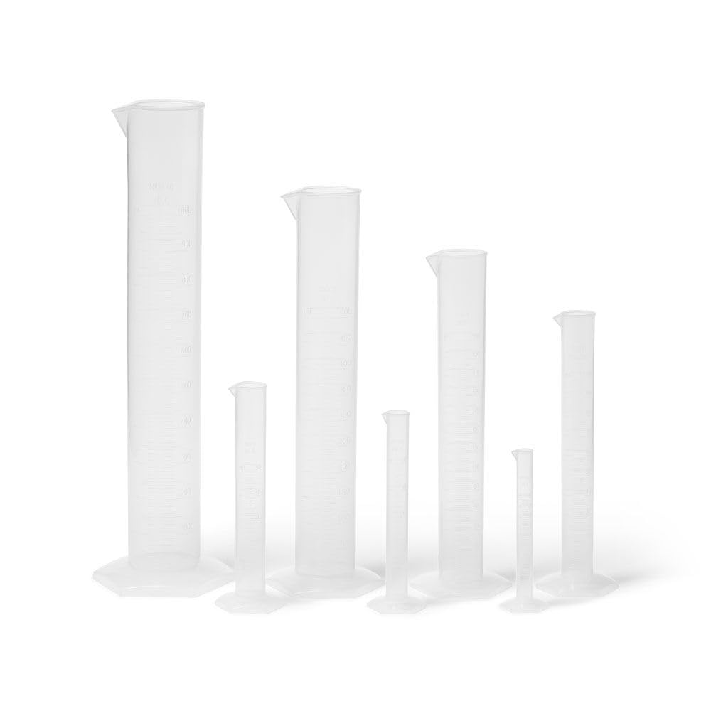 United Scientific™ Polypropylene Graduated Cylinder Set - 7-Piece Lab Measuring Cylinders for Chemistry Experiments, Science Classrooms & Home Schooling | Durable Plastic Lab Equipment for Liquid Measurement