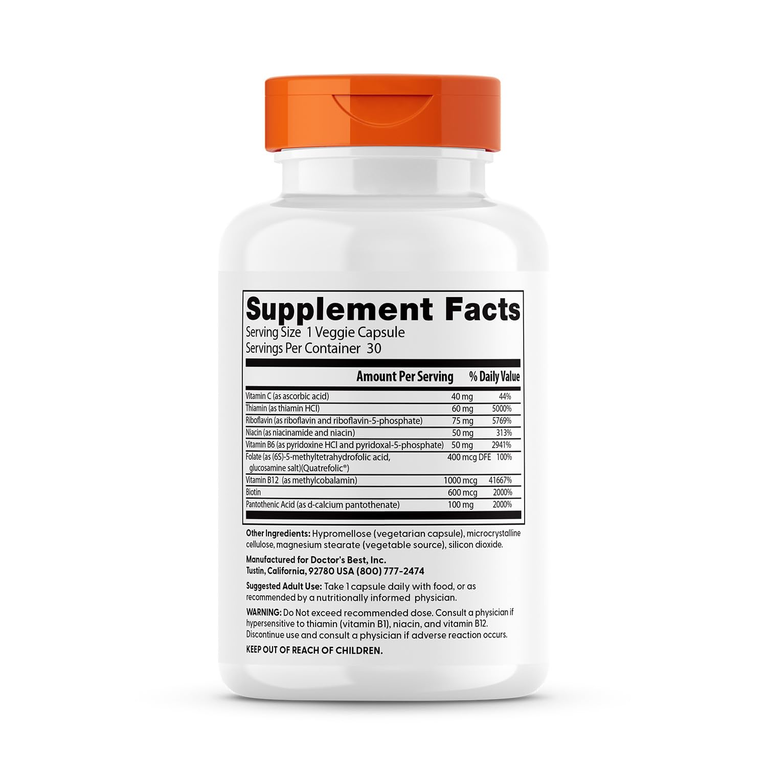 Doctor's Best Fully Active B Complex - Energy & Cellular Support Supplement | Non-GMO, Gluten Free, Soy Free, Vegan | 30 Veggie Caps | Boost Energy & Metabolism for Active Lifestyles
