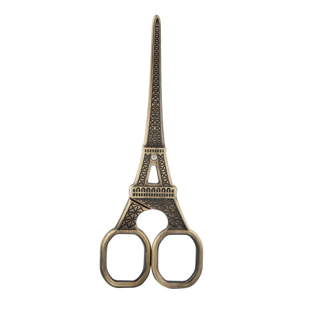Premium Stainless Steel Eiffel Tower Shaped Sewing Scissors - Fashionable DIY Embroidery & Dressmaking Shears (Bronze) | Perfect for Crafting, Quilting, and Fabric Art Projects