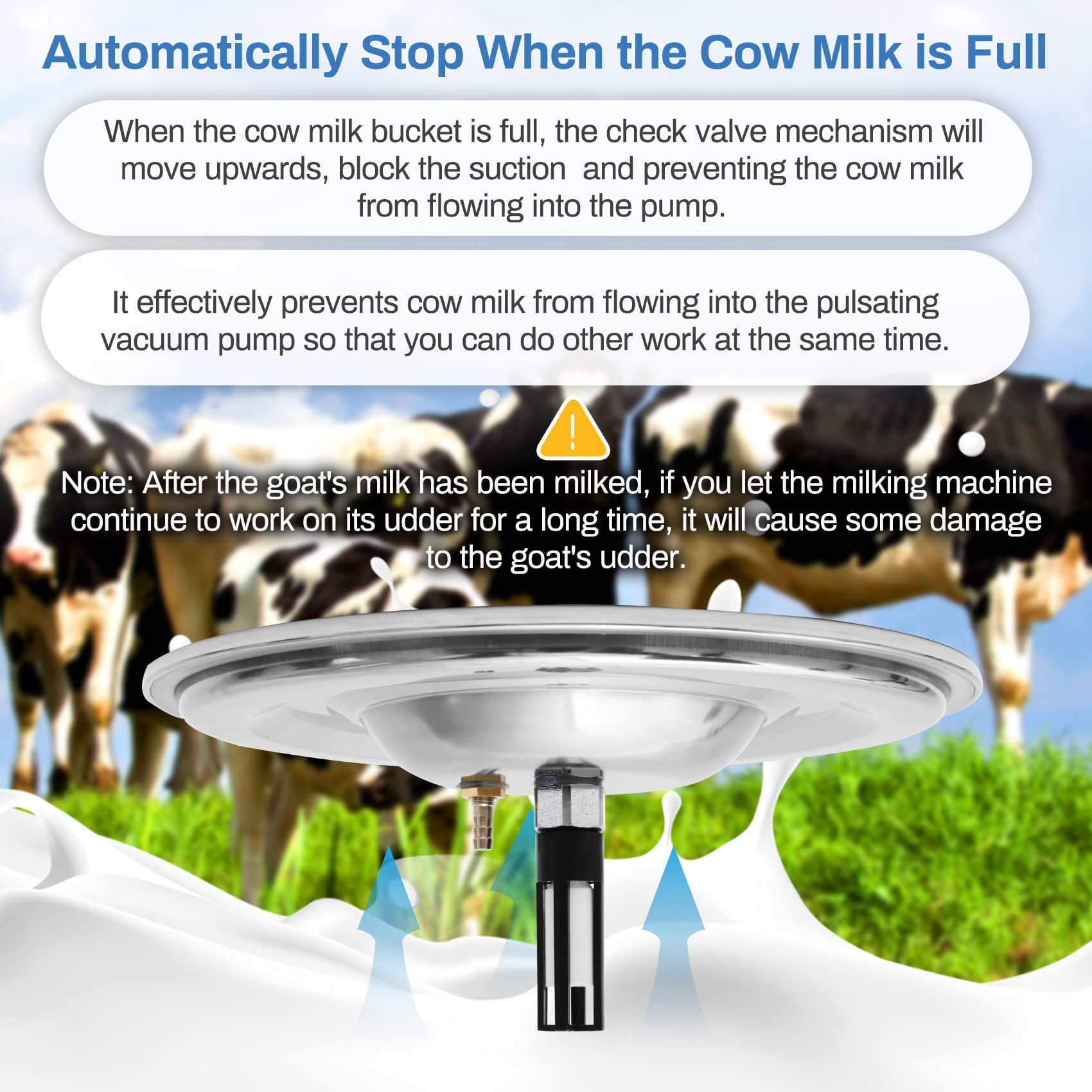 9L Electric Cow Milking Machine with Rechargeable Battery - Adjustable Pulse Vacuum & Individual Pulsation for Udder Protection - Portable Dairy Milking Equipment for Small Farms & Homesteads - Perfect for Daily Milking, Cattle Shows & Emergency Use
