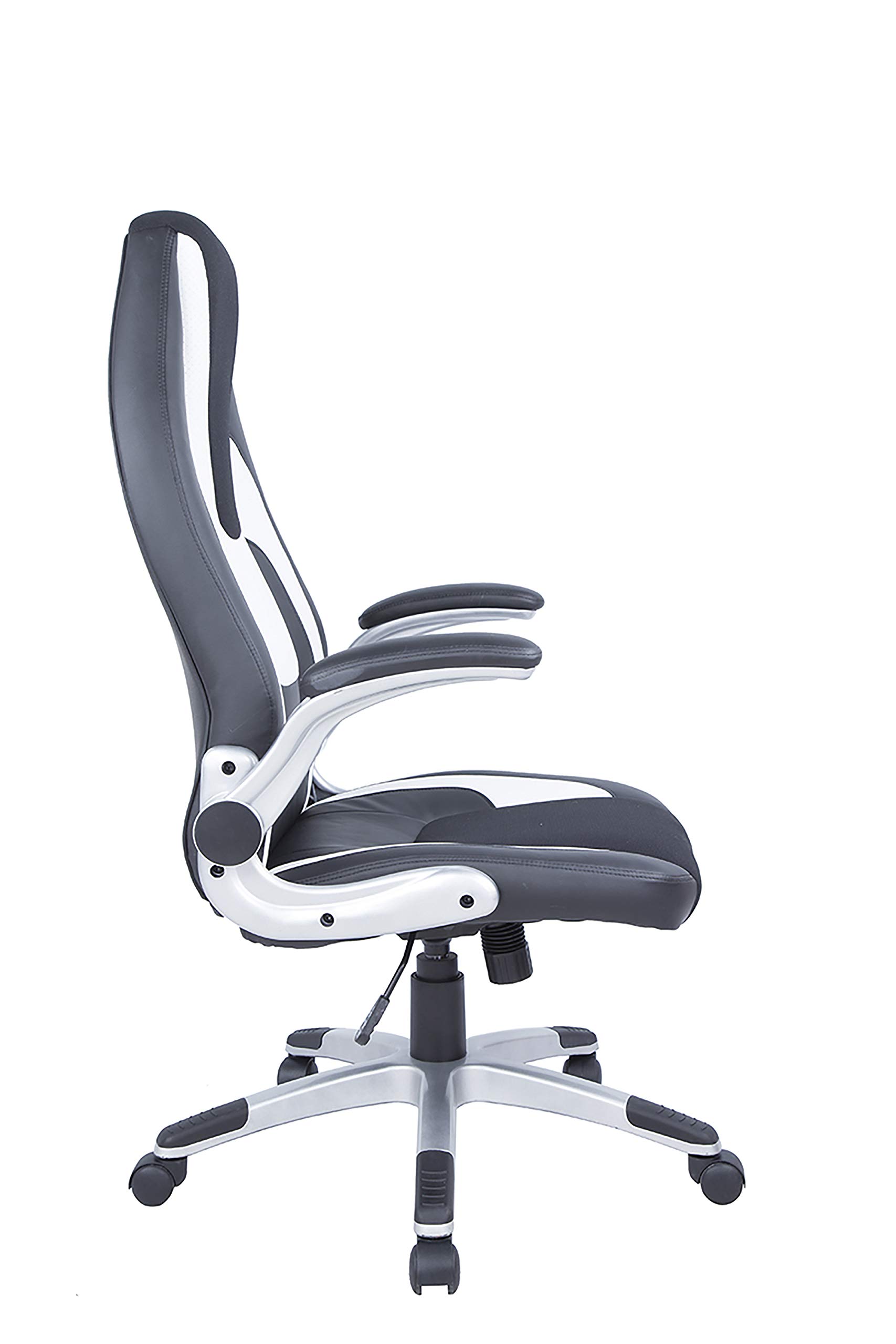 4127-CCH Ergonomic Computer Chair with Adjustable Height - Black & White Office Chair for Home & Gaming - Perfect for Work, Study, and Long Hours Sitting