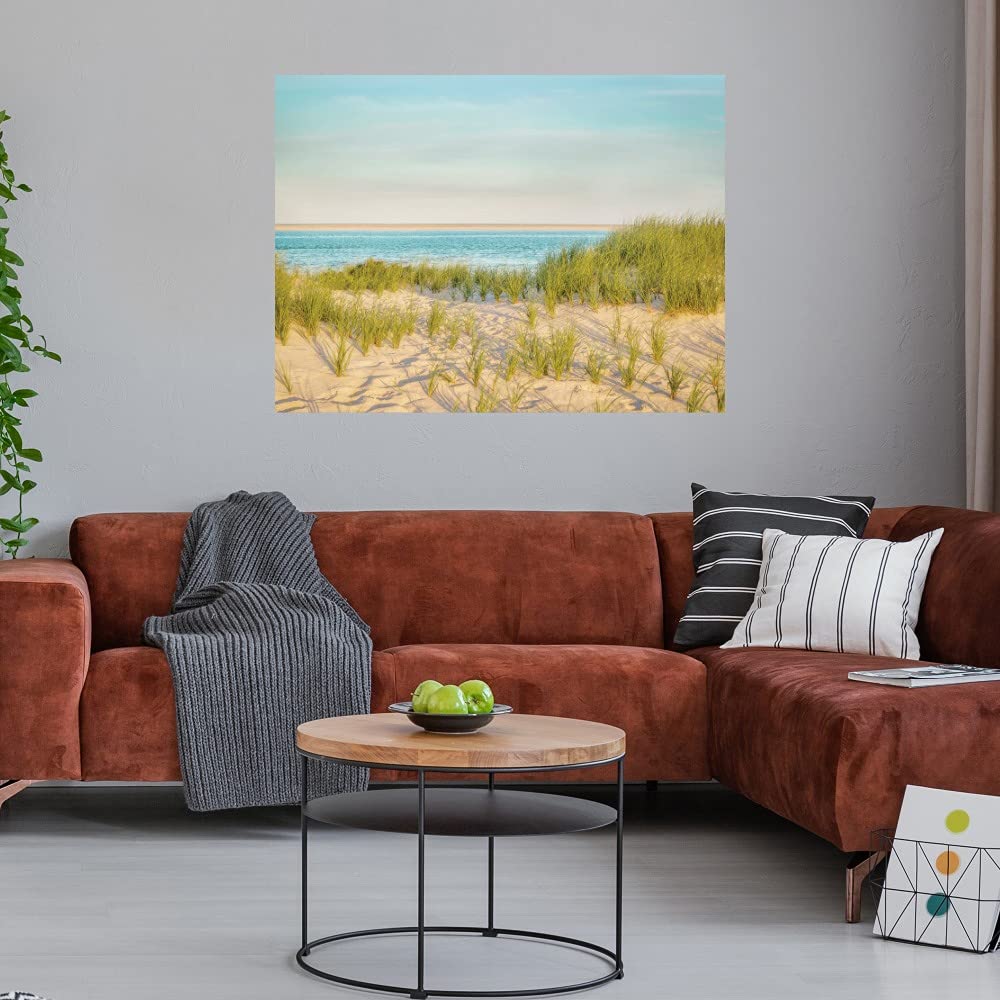 Fine Art Canvas Monomoy View Wall Decor by Artist Brooke T. Ryan - 32x24 Inch Ready to Hang Painting for Living Room, Bedroom, Office & More - Coastal Landscape Artwork for Home & Commercial Spaces