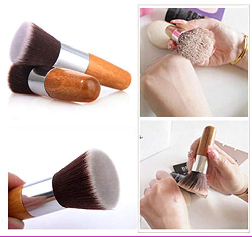 CamKpell Professional Soft Flat Top Buffer Foundation Powder Brush - Premium Kabuki Makeup Brush for Liquid, Cream & Powder Cosmetics - Ideal for Salon, Airbrush & Everyday Makeup Application