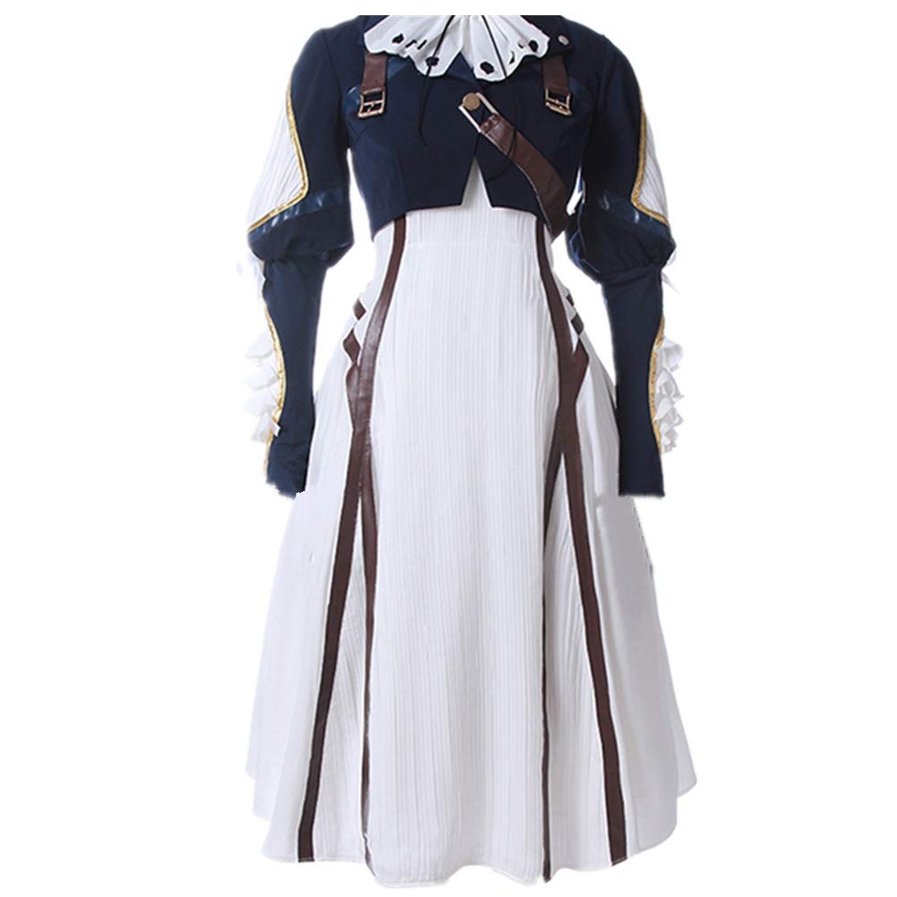 Violet Evergarden Cosplay Costume White Dress for Women - Full Outfit Set with Wig & Accessories | Anime Convention, Halloween Party, Cosplay Event Costume