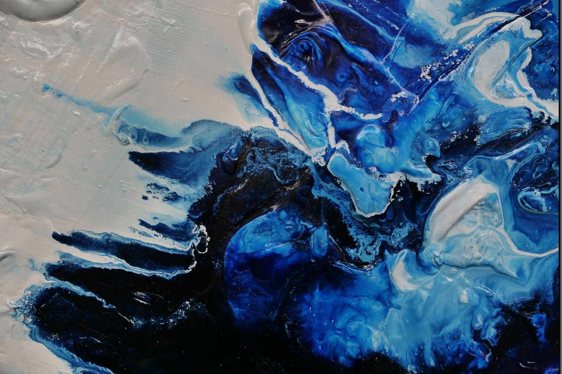 Coastal Existence 270cm x 120cm Blue White Textured Abstract Canvas Wall Art - Perfect for Living Room, Bedroom & Office Decor