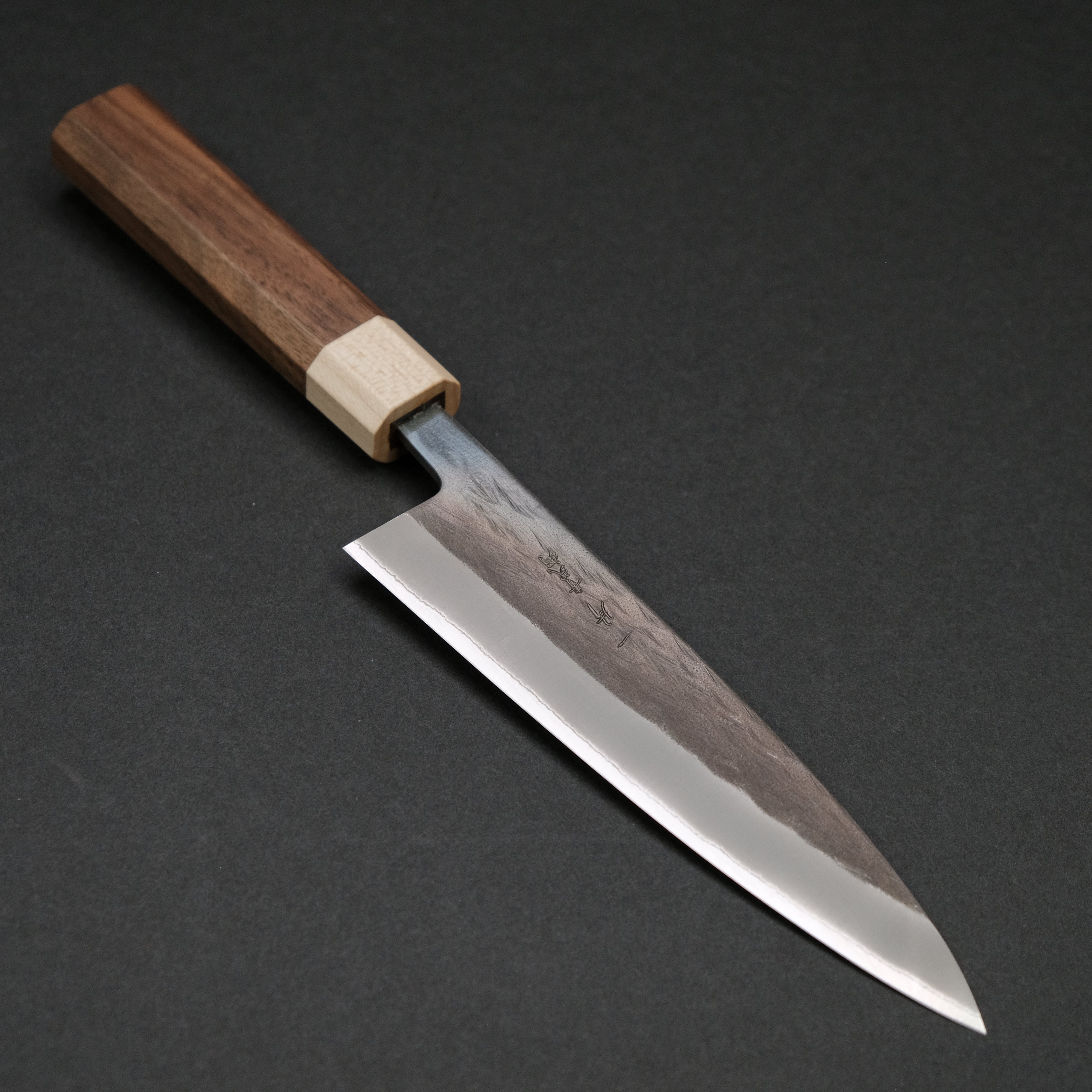 Hitohira TD Blue #2 Stainless Clad Kurouchi Petty Knife 150mm with Walnut Handle - Japanese Chef Knife for Precision Slicing, Peeling & Garnishing in Professional Kitchens & Home Cooking