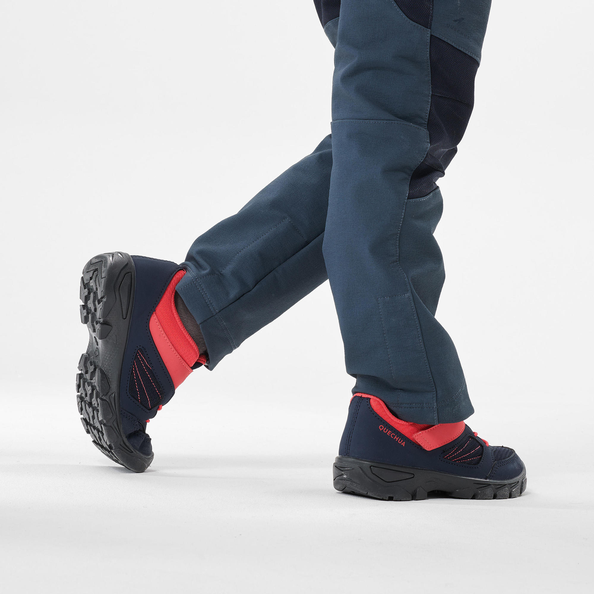 Quechua NH100 Kids' Hiking Shoes with Velcro Closure - Lightweight & Durable for Outdoor Adventures, Trail Walking & School Activities