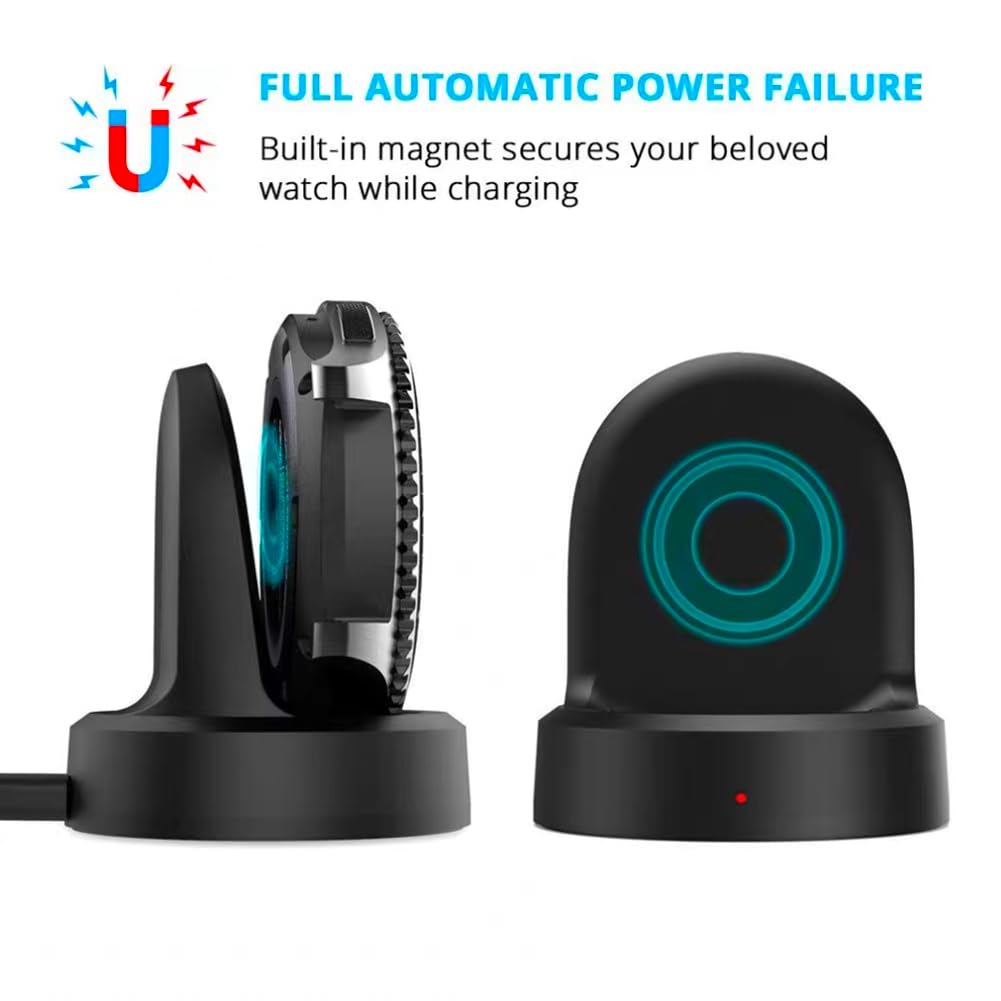 Samsung Gear S2/S3/S4 Smart Watch Charger Dock with Micro USB Cable - Fast Charging Station for Samsung Gear S2 Classic, S3 Frontier & S4 Smartwatches | Perfect for Home, Office & Travel Use