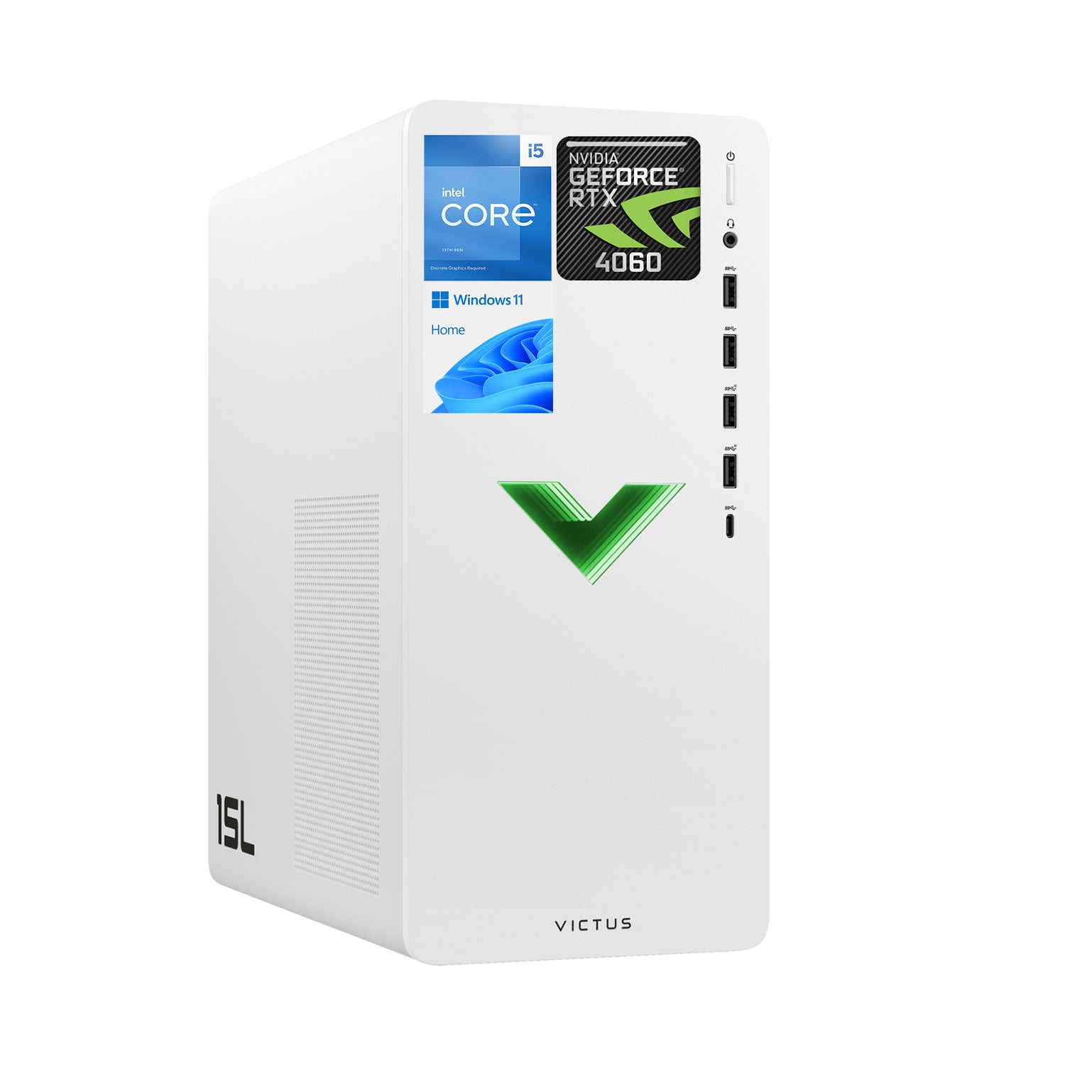 HP Victus 15L Gaming Desktop PC - Intel Core i5 Processor, 16GB RAM, NVIDIA GeForce RTX 4060, 256GB SSD, Windows 11 Home (White) - Perfect for Gaming, Streaming & Home Office Use