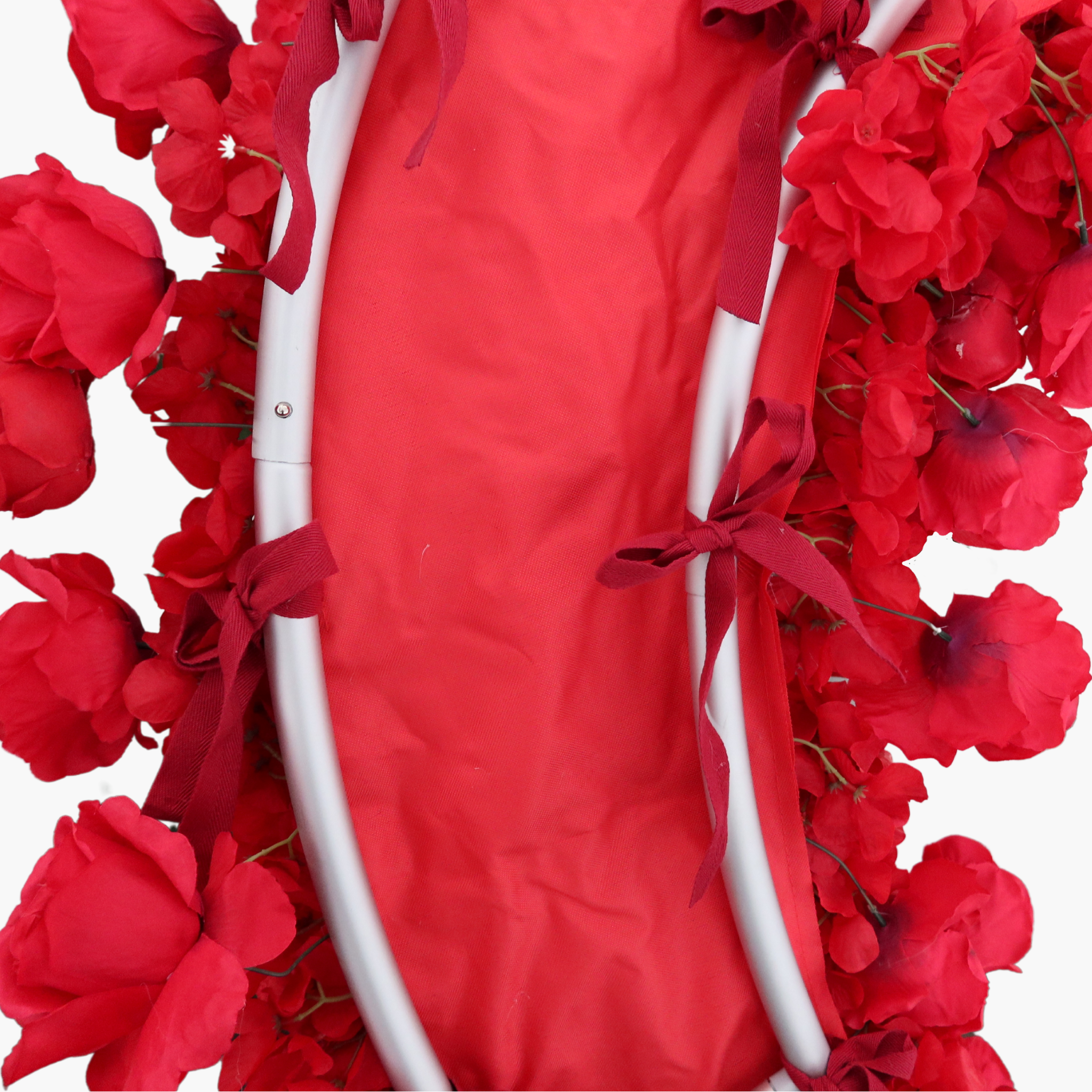 Floral 3D Backdrop for Open Heart Stand - Red Wedding Photo Booth Background, Birthday Party Decor, Baby Shower Wall Decoration