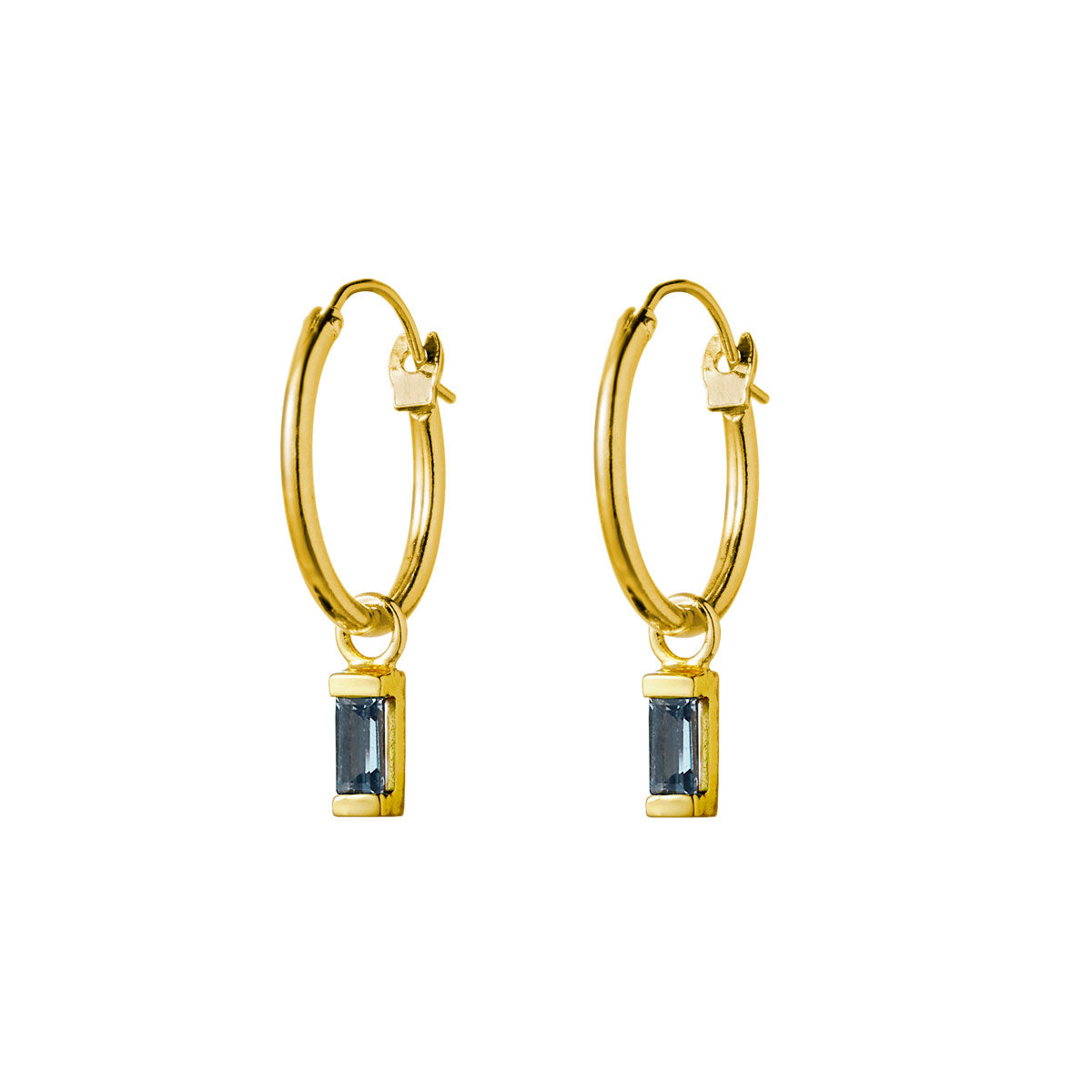 Lumen London Blue Hoop Earrings in Gold - Elegant Statement Jewelry for Women, Perfect for Parties, Weddings & Special Occasions