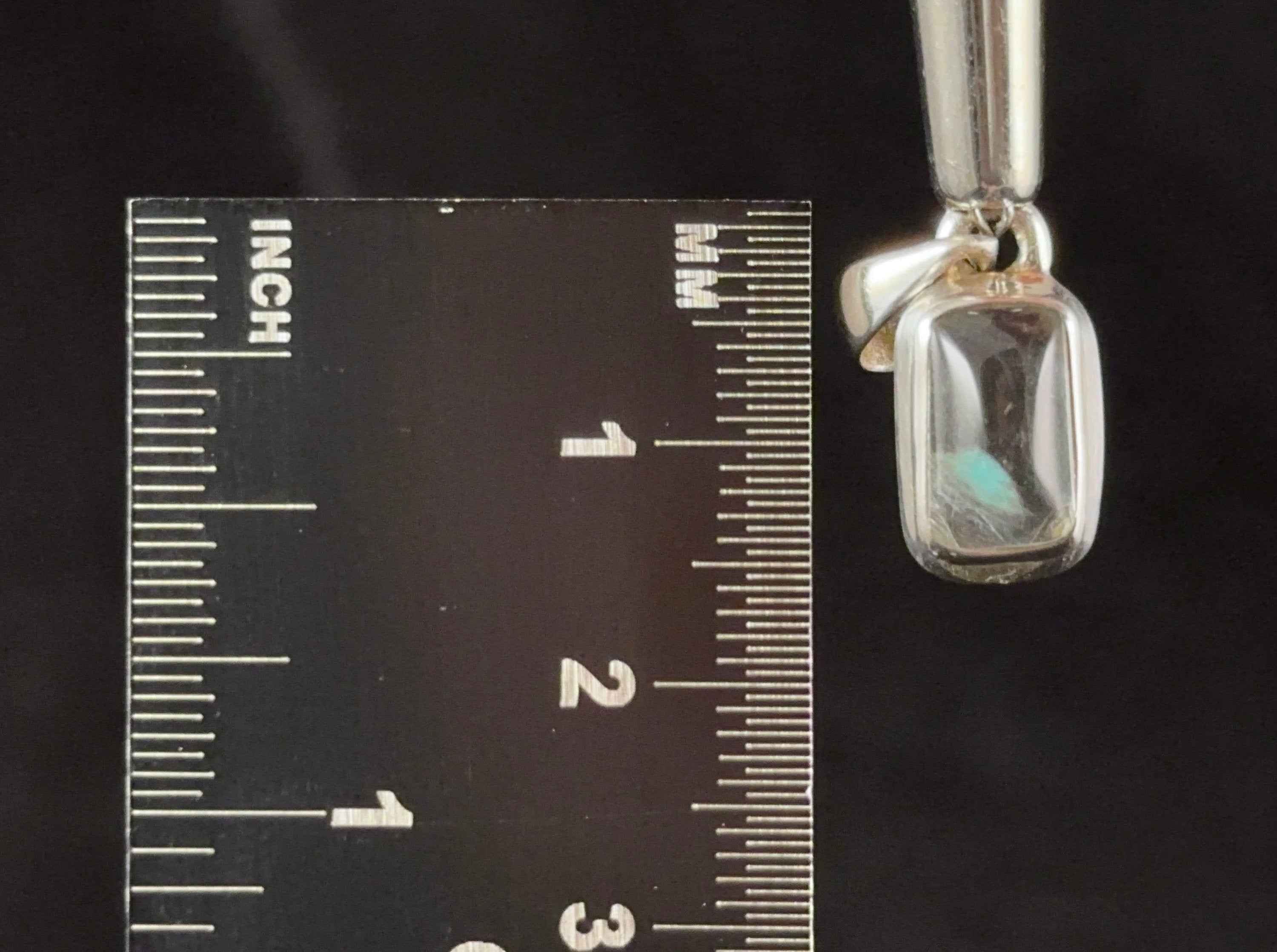 AJOITE in Quartz Crystal Pendant - Sterling Silver Rectangle Cabochon Fine Jewelry | Healing Crystals & Stones for Meditation, Energy Work & Spiritual Healing | Unique Gemstone Gift 54528