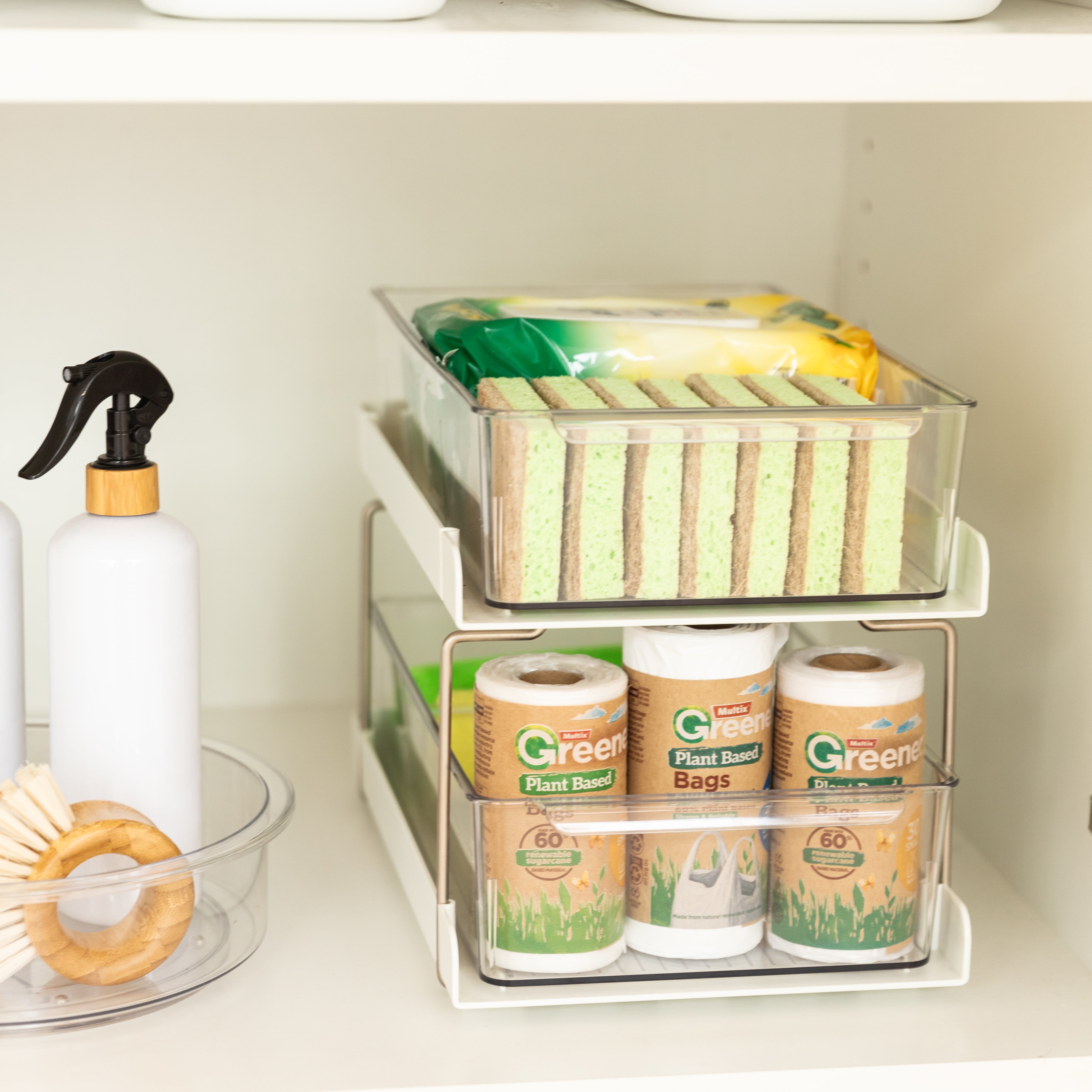 Under Sink Starter Pack - Essential Kitchen & Bathroom Organization Set for Storage & Cleaning Supplies | Perfect for Home, Office & RV Use