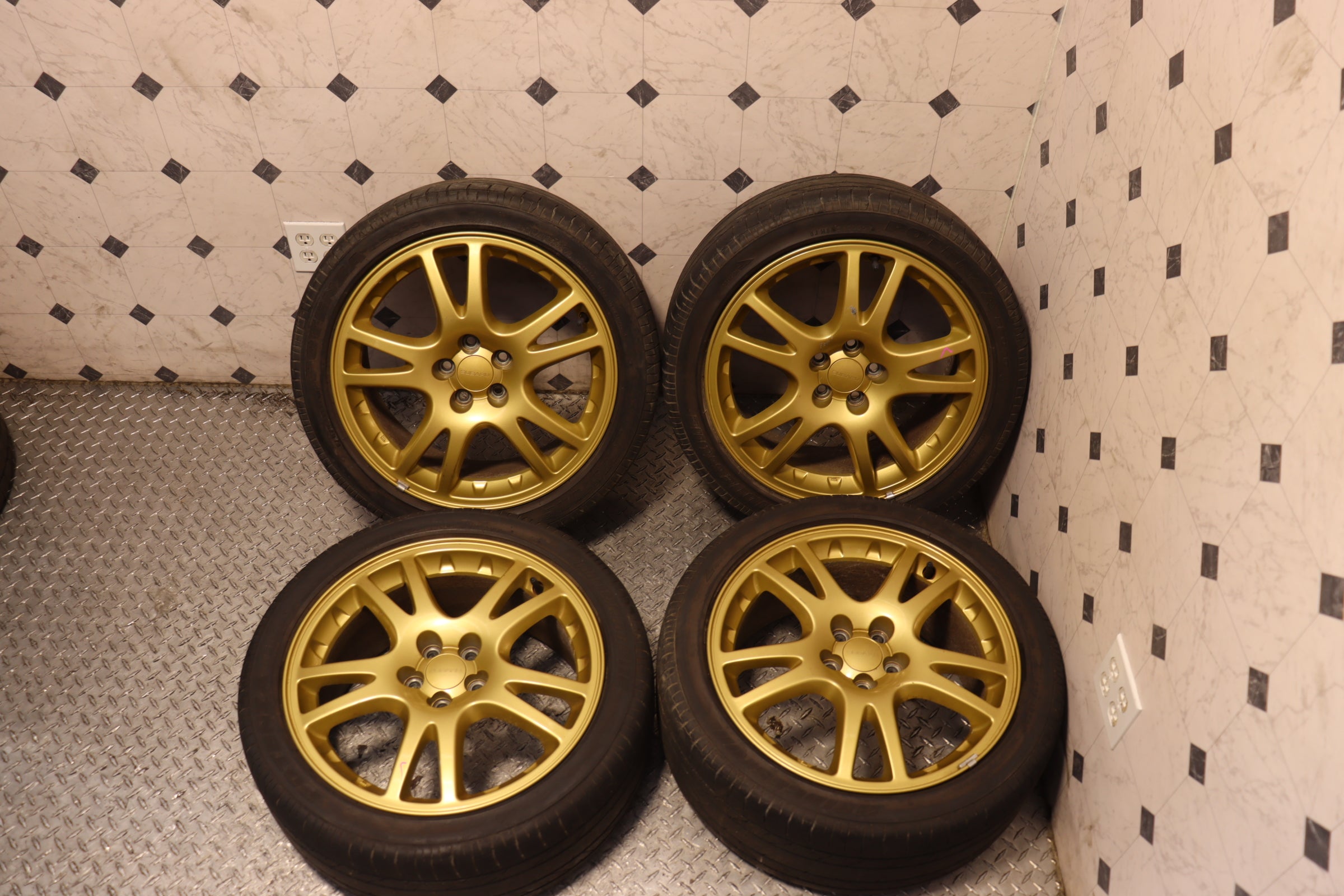 JDM Subaru WRX STI Version 7 Gold Wheels 17