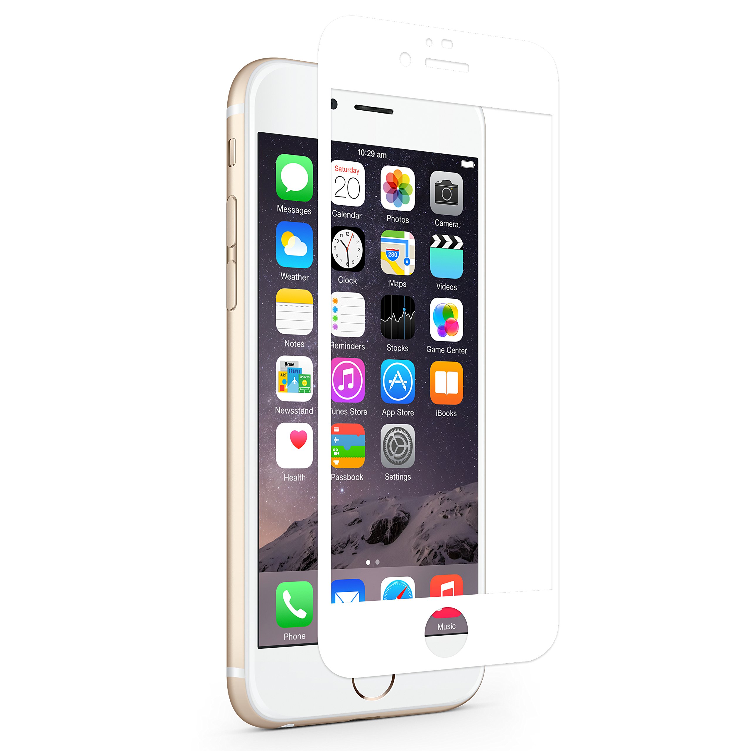 Moshi iVisor Glass for iPhone 6/6s - Edge to Edge Screen Protector - White for Daily Protection