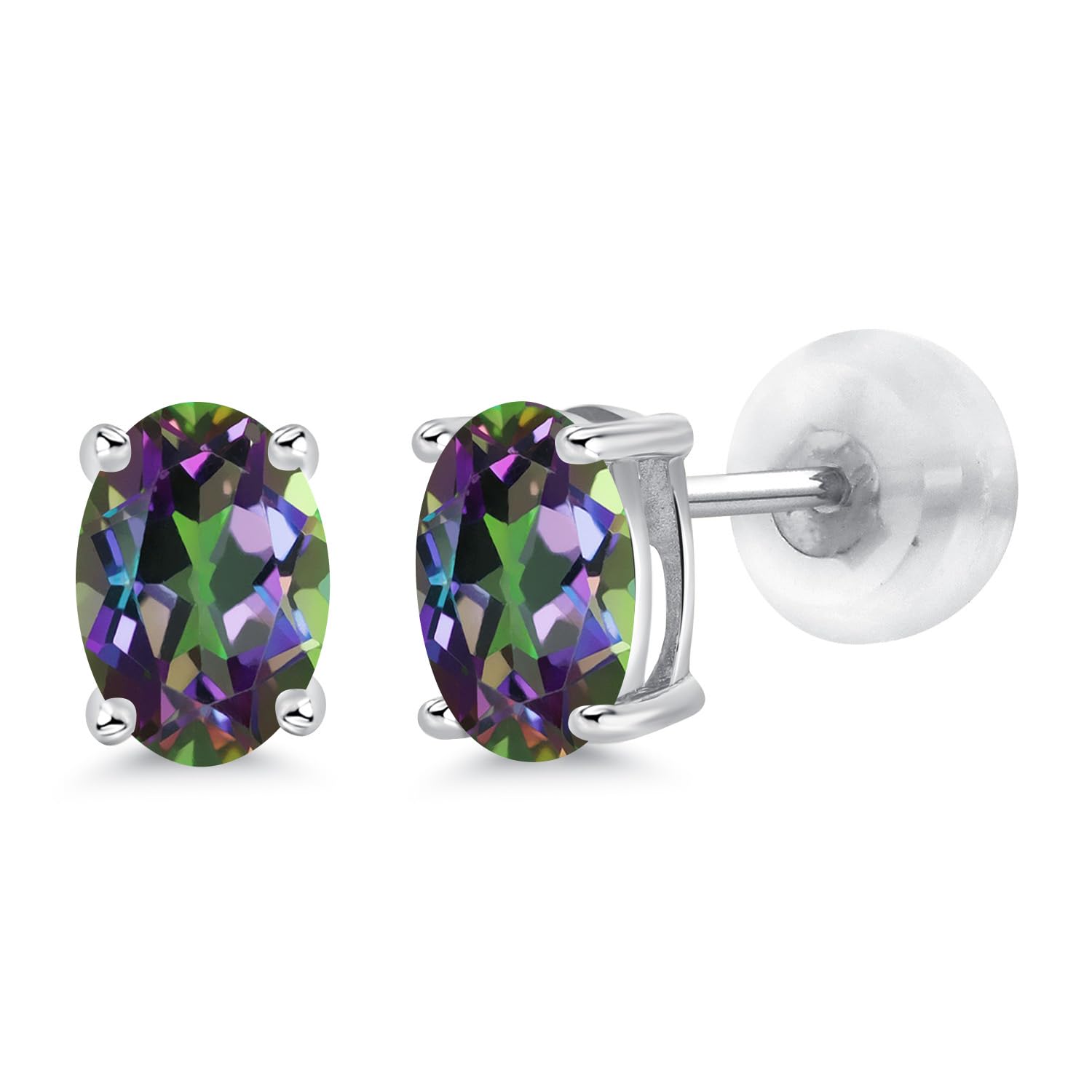 14K Gold Oval Gemstone Birthstone Stud Earrings for Women & Men | 6x4mm Oval Cut | Fine Jewelry Gifts for Her, Mom, Wife | Wedding, Anniversary, Birthday Gift Idea