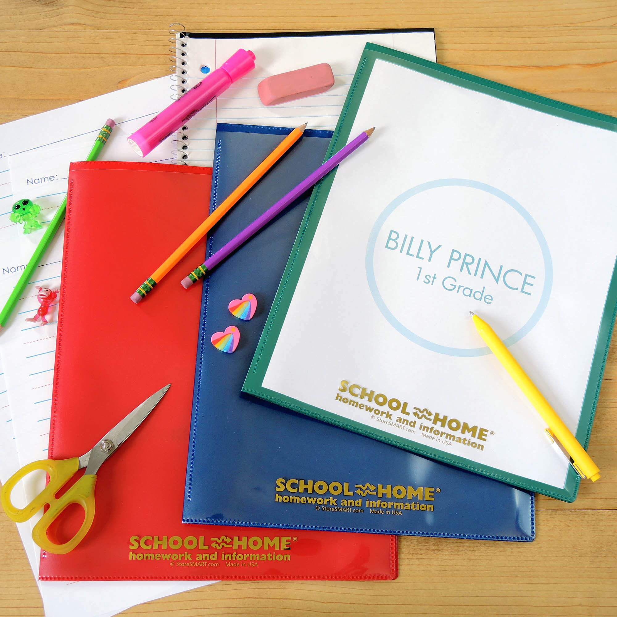 StoreSMART Plastic School & Home Folders - 204 Pack, 34 Each of 6 Bright Colors - Durable Archival Folders for Organizing Documents - Made in USA (SH900PCP204ENG) - Perfect for Classroom, Office & Home Organization