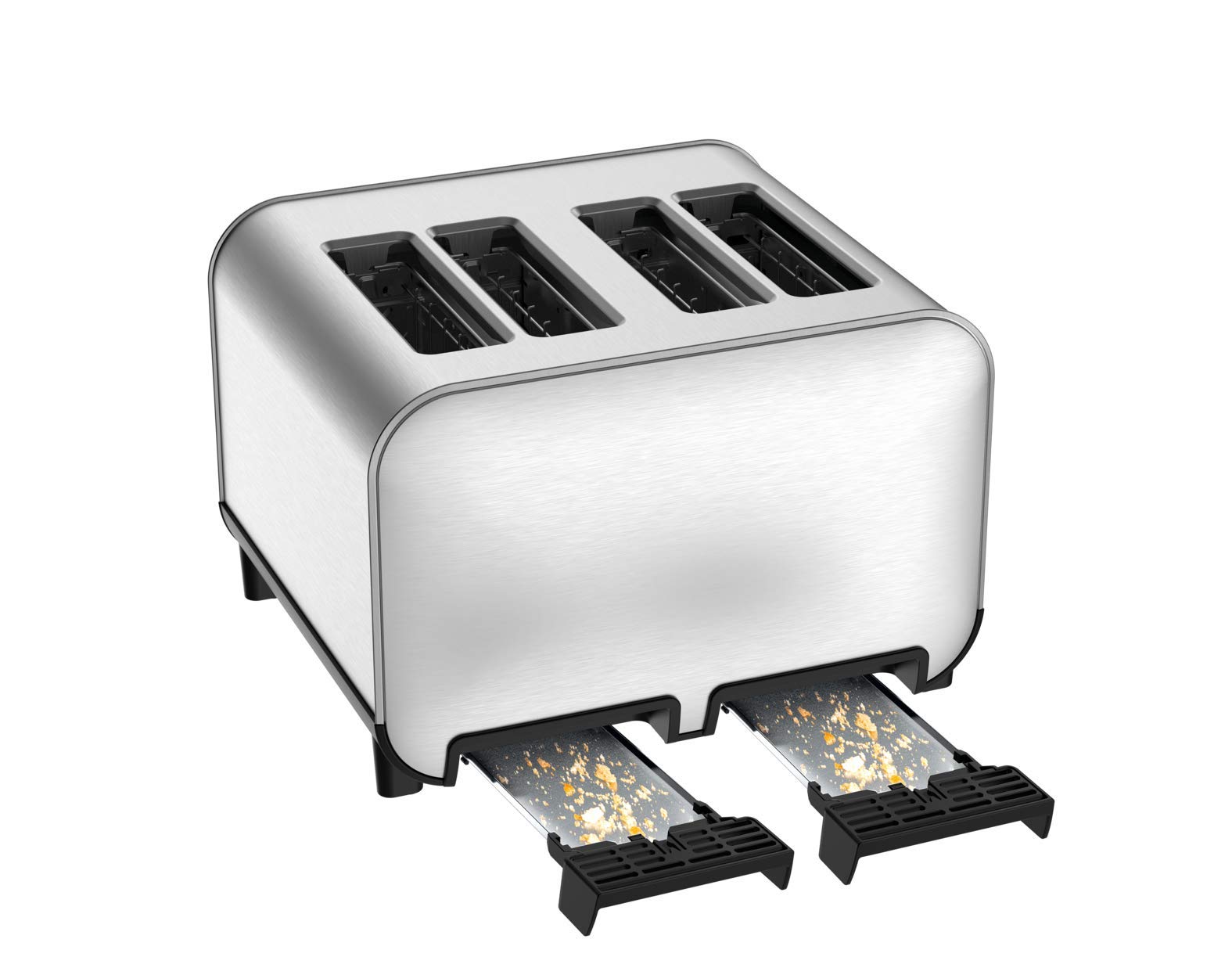 T-Fal TF684D50 4-Slice Stainless Steel Toaster - Perfect for Bread, Bagels, Snacks & Reheating with 8 Browning Settings - Ideal for Breakfast, Office & Dorm Use - Silver