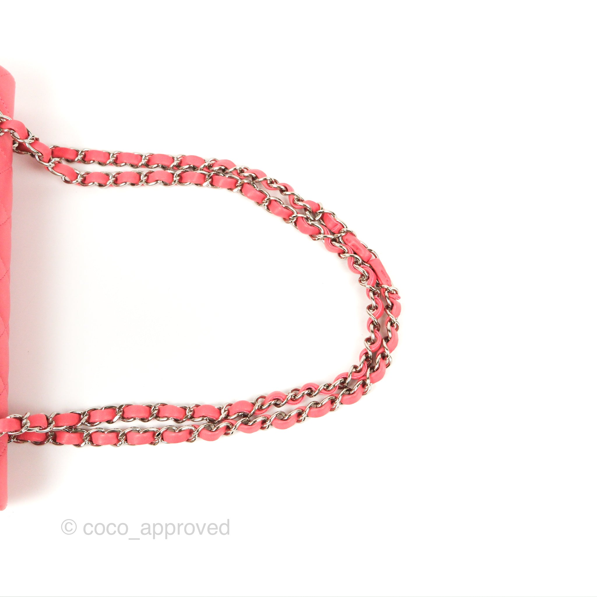 Chanel Classic Medium Double Flap Bag in Pink Lambskin with Silver Hardware - Luxury Designer Handbag for Women, Perfect for Parties, Weddings & Everyday Elegance