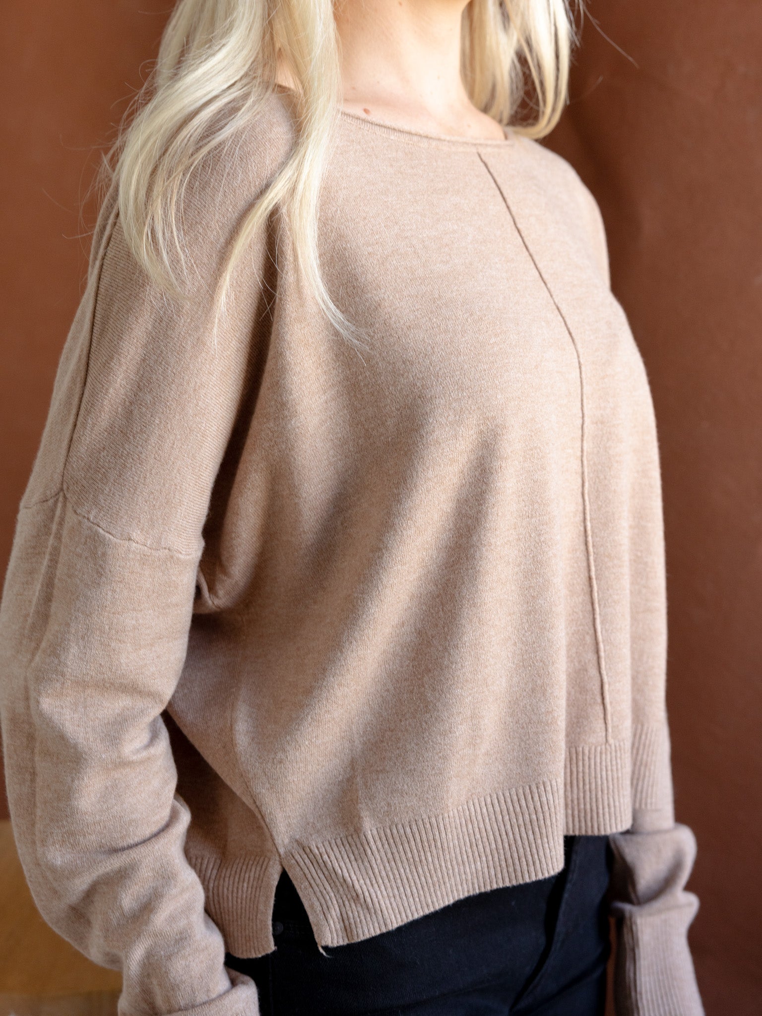 Andy Men's Crew Neck Sweater - Soft Cotton Knit Pullover for Casual Wear, Office & Fall Outfits | Toffee Brown