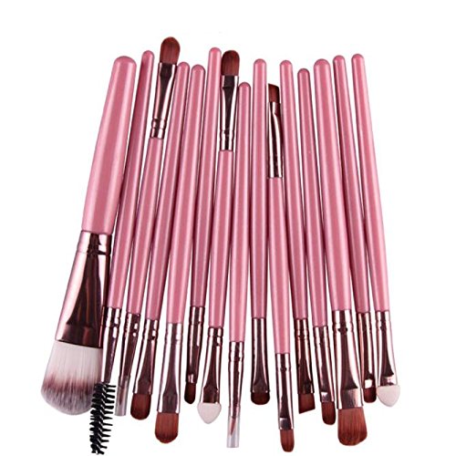 15-Piece Professional Makeup Brush Set - Eyeshadow, Foundation, Eyebrow & Lip Brushes for Flawless Beauty Application | Perfect for Daily Makeup, Bridal Looks & Professional Makeup Artists