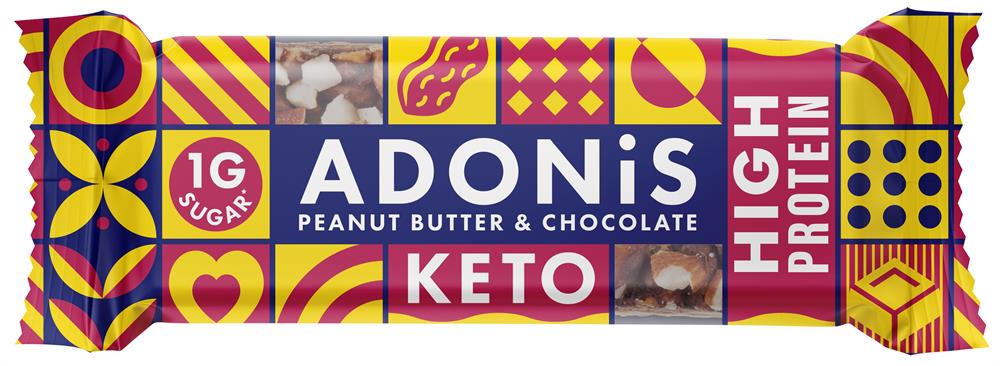 Adonis Peanut Chocolate Protein Bar 45g - High Protein Snack for Energy & Muscle Recovery - Perfect for Gym, Hiking & On-the-Go Nutrition