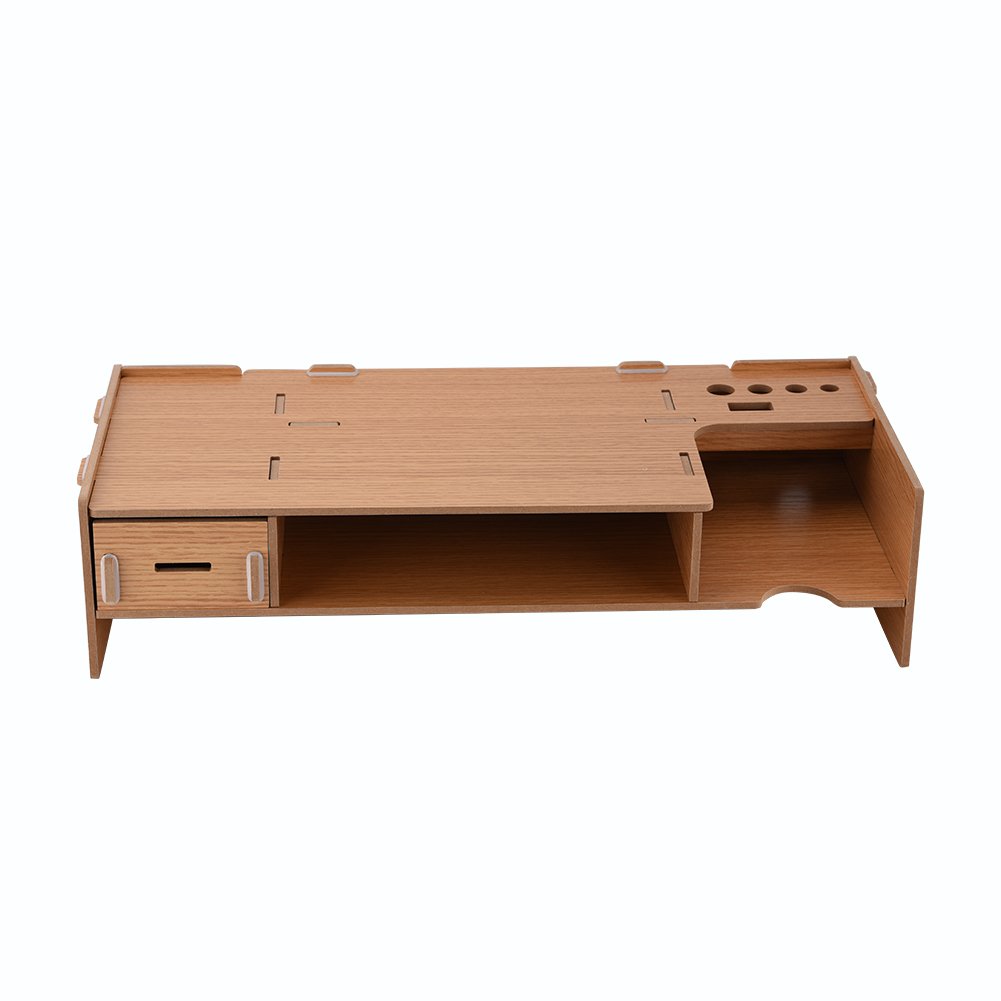 2-Tier Monitor Stand Organizer with Storage Shelf - Space Saving Desktop Riser for Computer Monitors & TVs - Perfect for Home Office, Gaming Setup & Workspace Organization