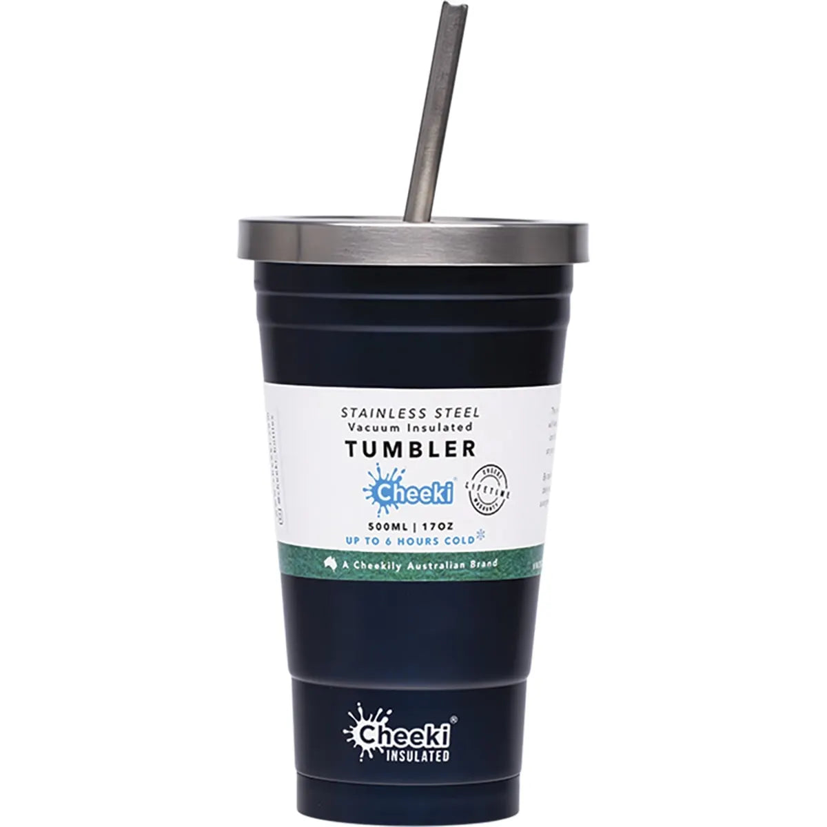 CHEEKI 500ml Insulated Stainless Steel Tumbler with Straw - Leakproof Travel Mug for Hot & Cold Drinks - Perfect for Office, Gym, Hiking and Outdoor Activities