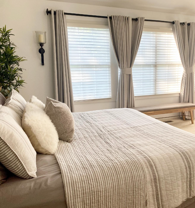 Farmhouse Stripe Reversible Cotton Quilt Set - King Size, Soft & Breathable Bedding for All Seasons - Perfect for Cozy Bedrooms, Guest Rooms & Vacation Homes