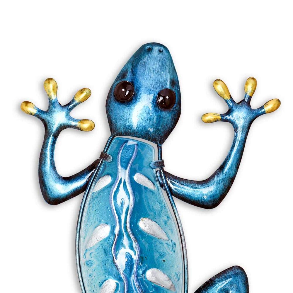 Creative Blue Gecko Wall Art - Handcrafted Lizard Statue for Home Decor, Indoor Outdoor Bedroom Living Room Wall Hanging, Perfect for Nature-Inspired Spaces and Tropical Themes