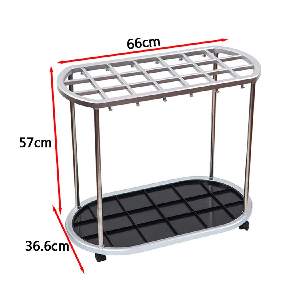 Premium Hotel Business Umbrella Stand - Heavy Duty 12/21 Hole Umbrella Holder with 10/12 Hooks & Smooth Pulley System - Durable Commercial Umbrella Storage Rack for Lobby, Office & Restaurant Entrance