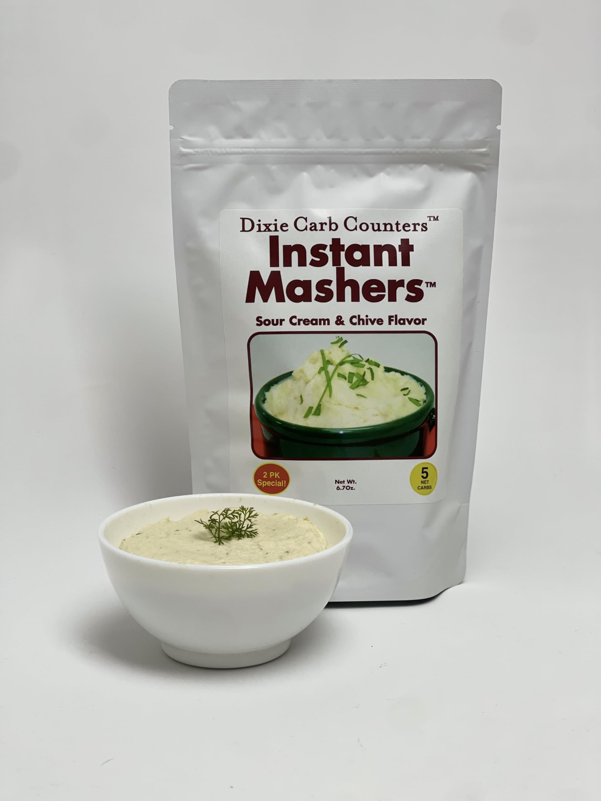 Low Carb Sour Cream & Onion Mashed Potatoes Substitute - Dixie Carb Counters Instant Mashers | Keto-Friendly, Gluten-Free Side Dish for Diets & Healthy Eating