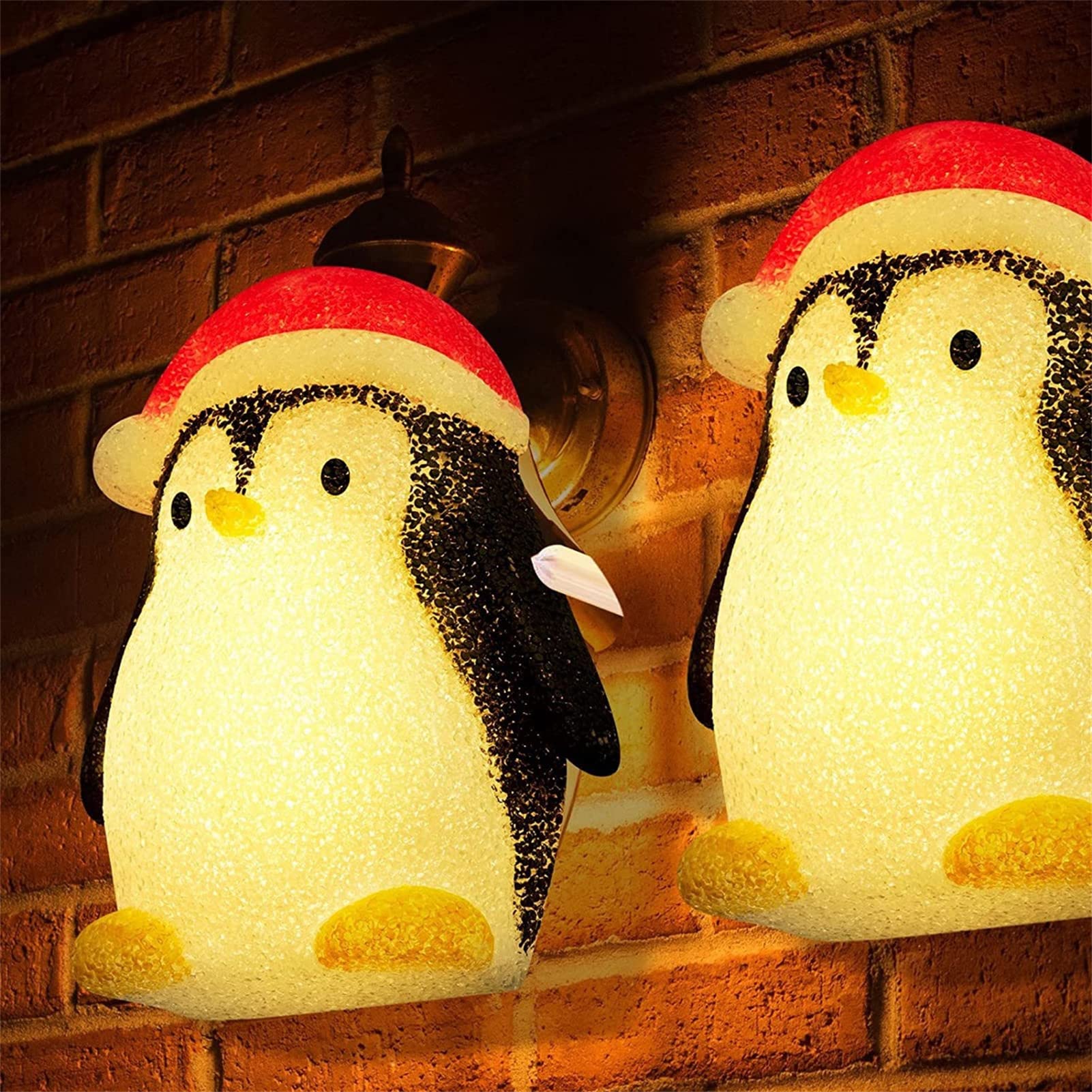 Meideli Santa Snowman Lampshade - Adjustable Christmas Porch Decor, Outdoor Yard Decoration with Penguin - Perfect for Holiday Home Decor, Front Porch Lighting & Festive Outdoor Display