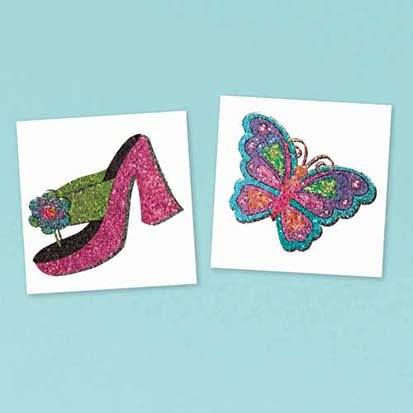 Glitzy Girl Temporary Tattoos for Kids - 12 Pack | Fun & Safe Body Art for Parties, Halloween, and Dress-Up Play