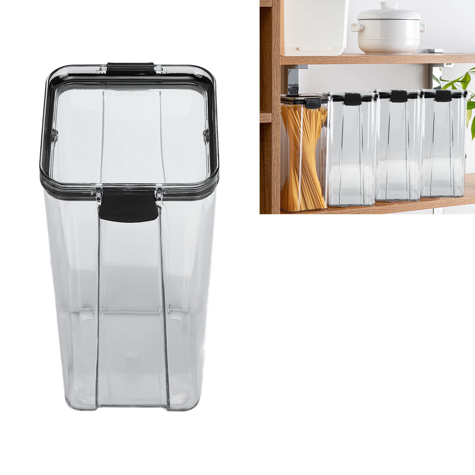 Airtight Rice Storage Container with Lid - Kitchen Grain & Dry Food Organizer for Pantry, Flour, Cereal, Pasta | Perfect for Meal Prep & Bulk Food Storage