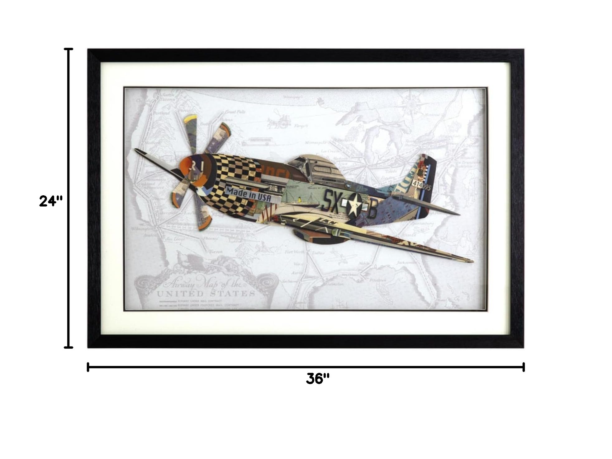 Yosemite Home P-51 Mustang Model - Premium Metal Airplane Display for Aviation Enthusiasts | Perfect for Office Decor, Man Cave, and Military Memorabilia Collections