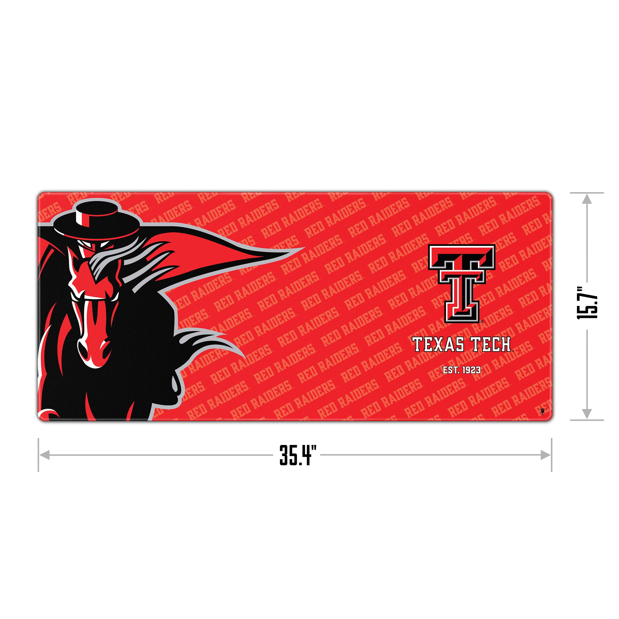 YouTheFan NCAA Texas Tech Red Raiders Logo Series Desk Pad - Non-Slip Mouse Pad for Gaming & Office Work - Perfect for College Dorm, Home Office & School Desk Accessories