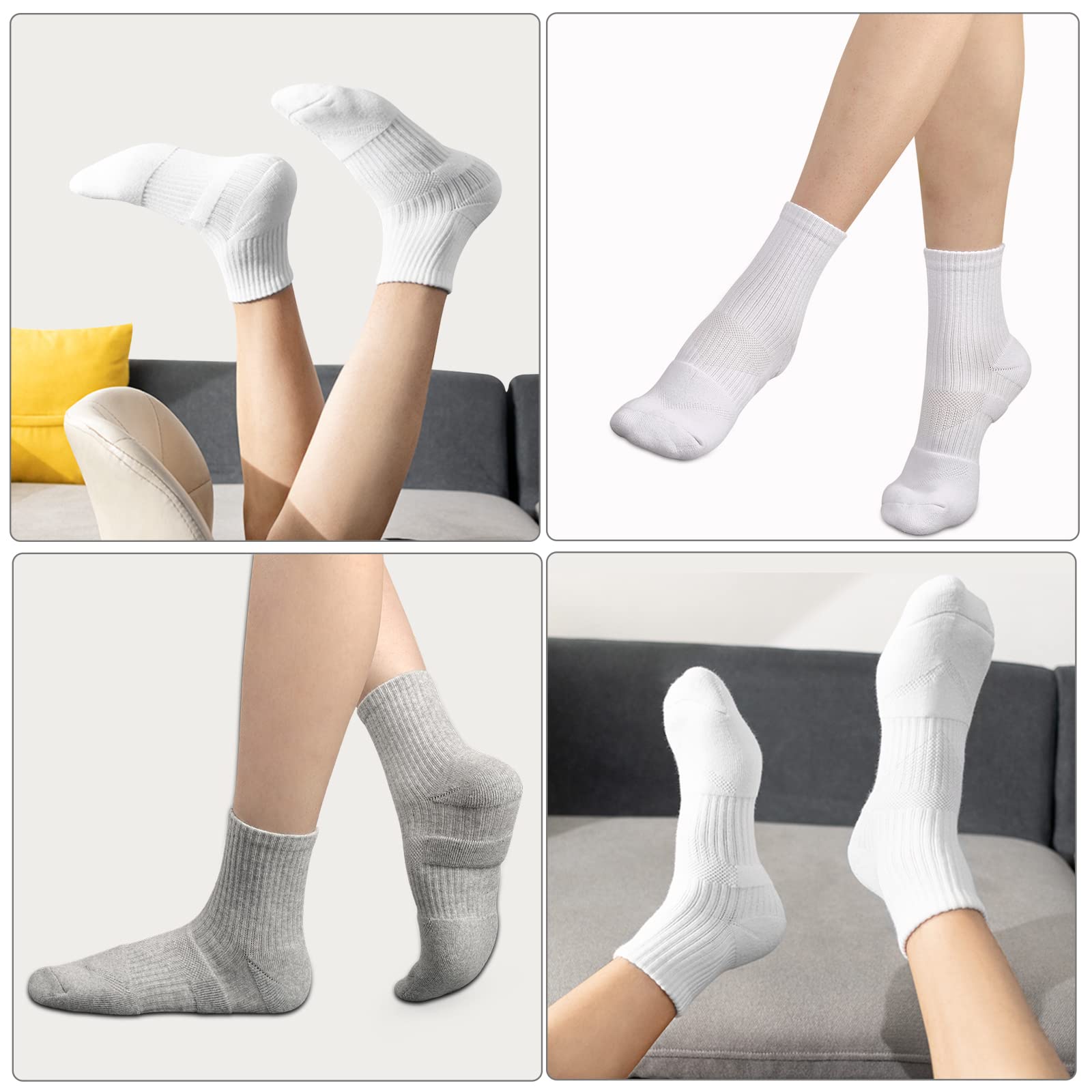 COOPLUS Women's Ankle Socks - 6 Pairs Athletic Running Socks with Cushion & Breathable Cotton - Perfect for Workouts, Jogging & Daily Comfort