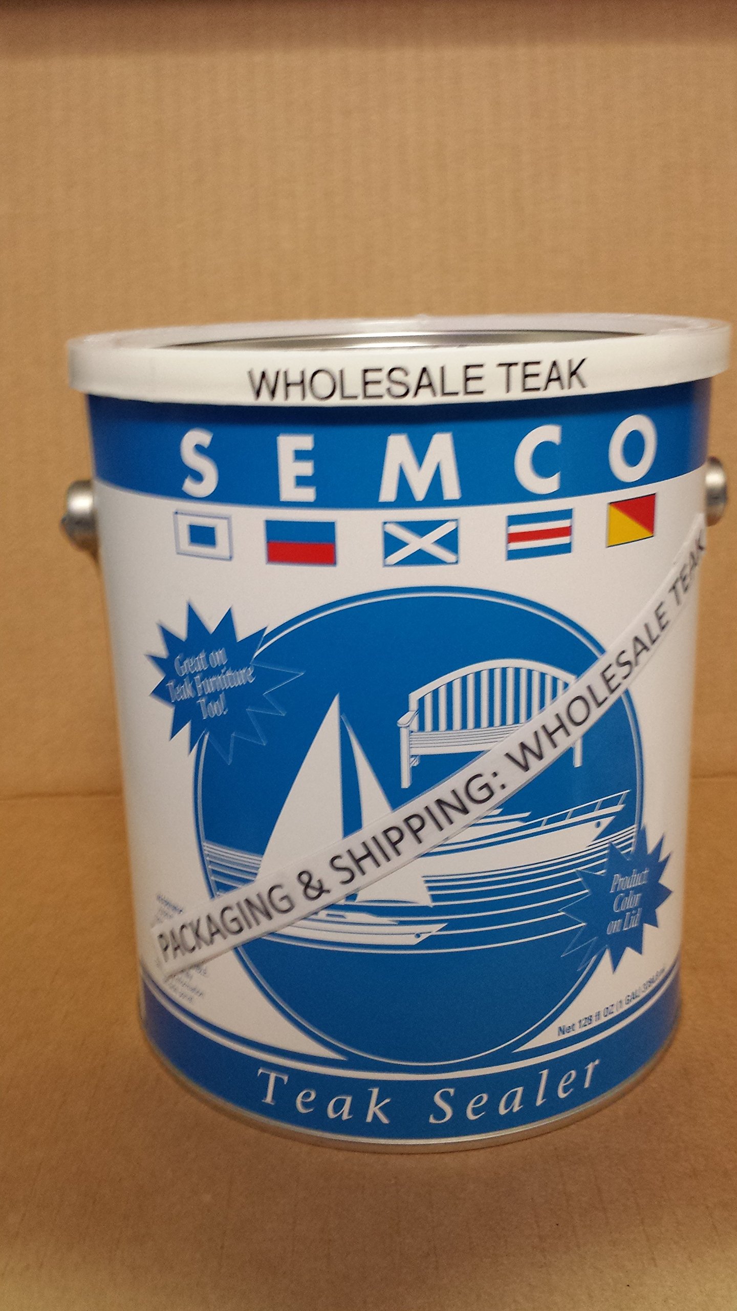 Semco Teak Sealer 1 Gallon - Natural Wood Sealant & Protector for Outdoor Furniture, Decks & Boats - Waterproof UV Protection for Teak, Mahogany & Hardwoods - Ideal for Patio, Poolside & Marine Use