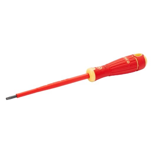 BAHCO BHB150.010.100 Insulated Screwdriver T10X100 - Professional Electrical Tool for Safe Wiring & Repairs - Perfect for Electricians, DIY Home Projects & Automotive Work