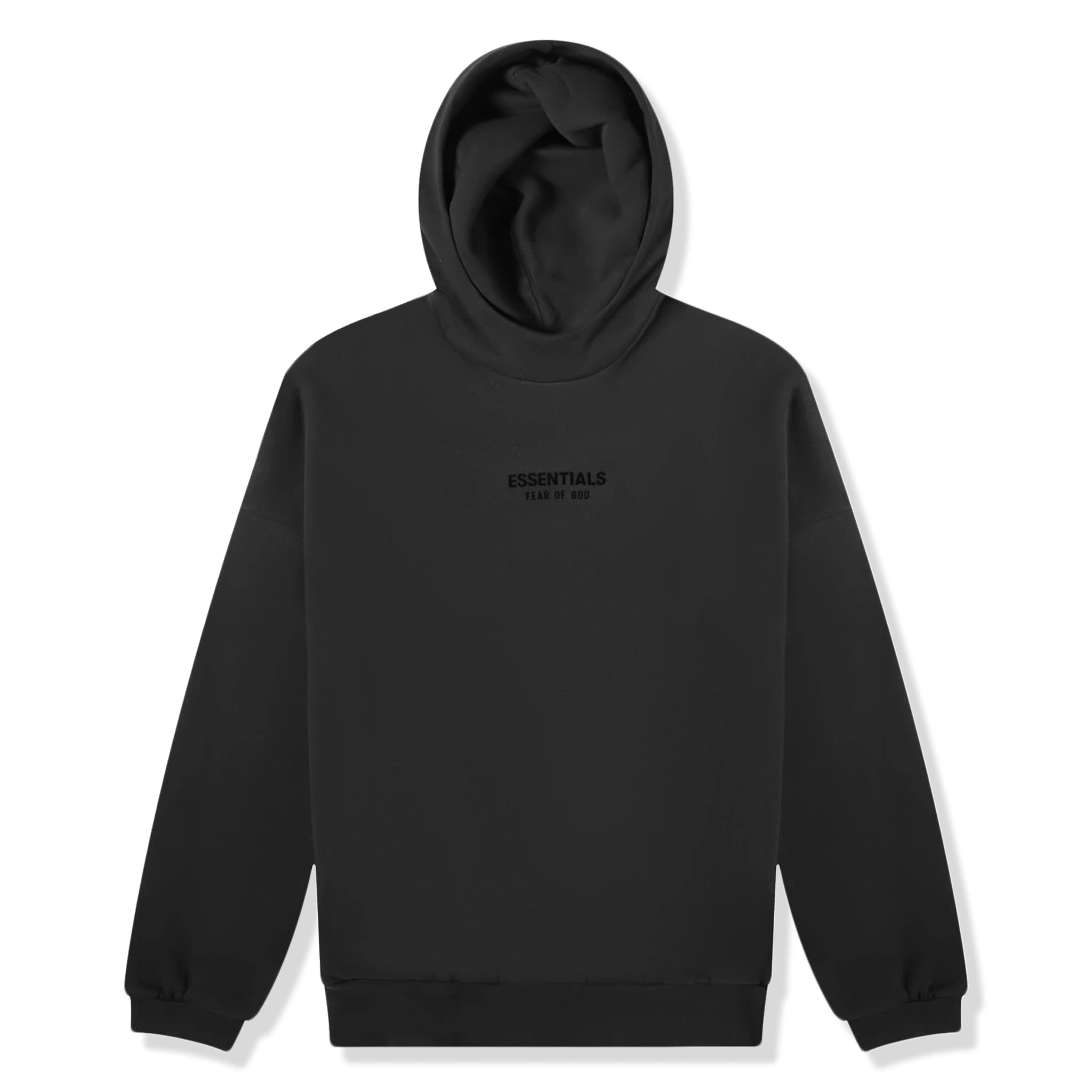 Fear Of God Essentials Jet Black Hoodie (FW23) - Premium Cotton Streetwear Pullover for Men | Casual Wear, Layering & Urban Fashion