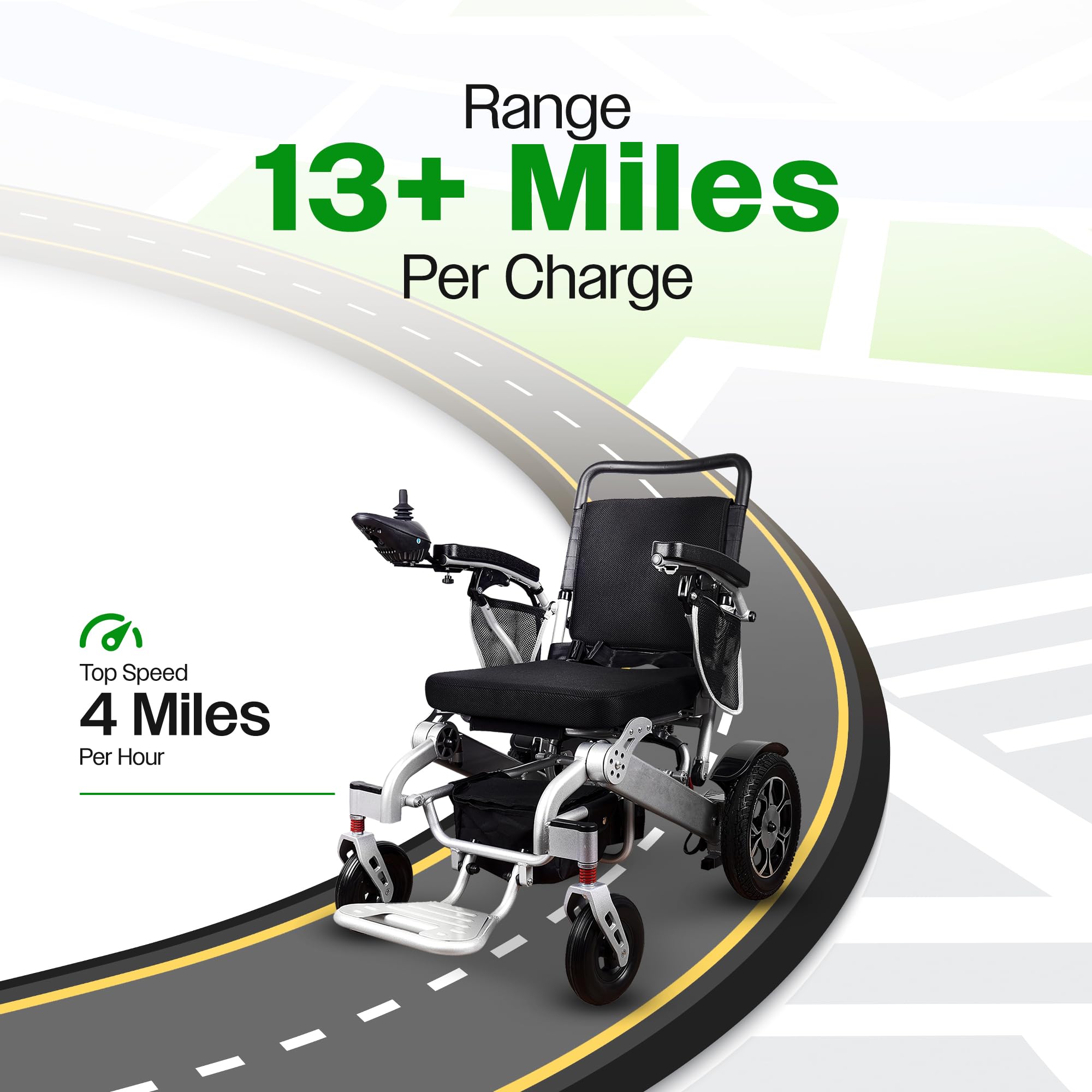 **Culver Mobility Wolf Electric Wheelchair for Adults – All-Terrain, Lightweight, Foldable Power Wheelchair with Remote Control – XL Comfortable Motorized Mobility Aid (Black) – Ideal for Outdoor, Travel & Daily Use**