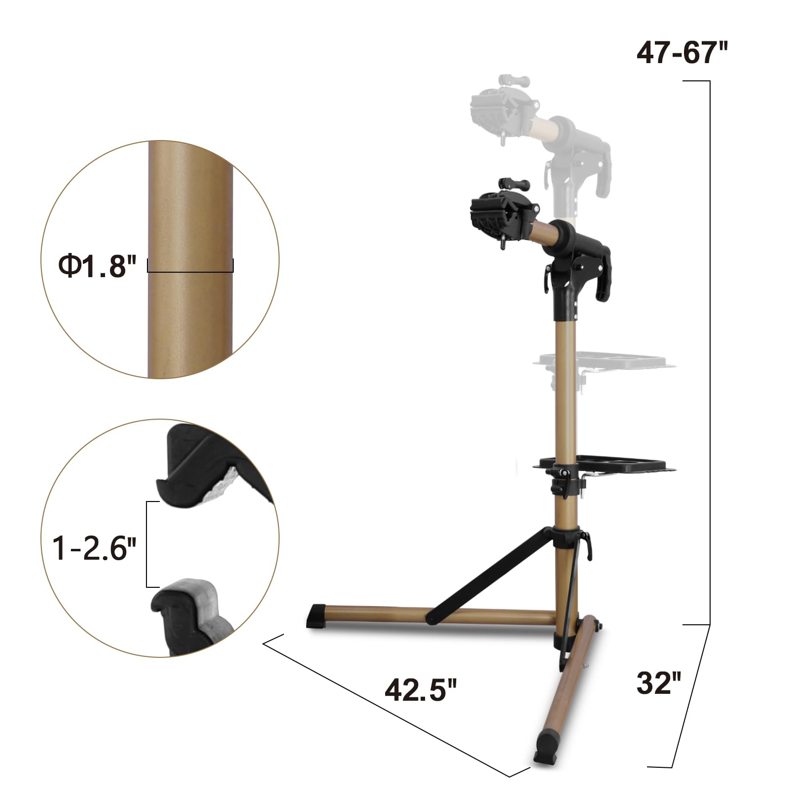 Heavy Duty Electric Bike Repair Stand - 110 lbs Capacity, Portable Aluminum Bicycle Maintenance Workstand for E-Bikes, Mountain Bikes & Road Bikes | Perfect for Home Garage, Bike Shops & Outdoor Repairs