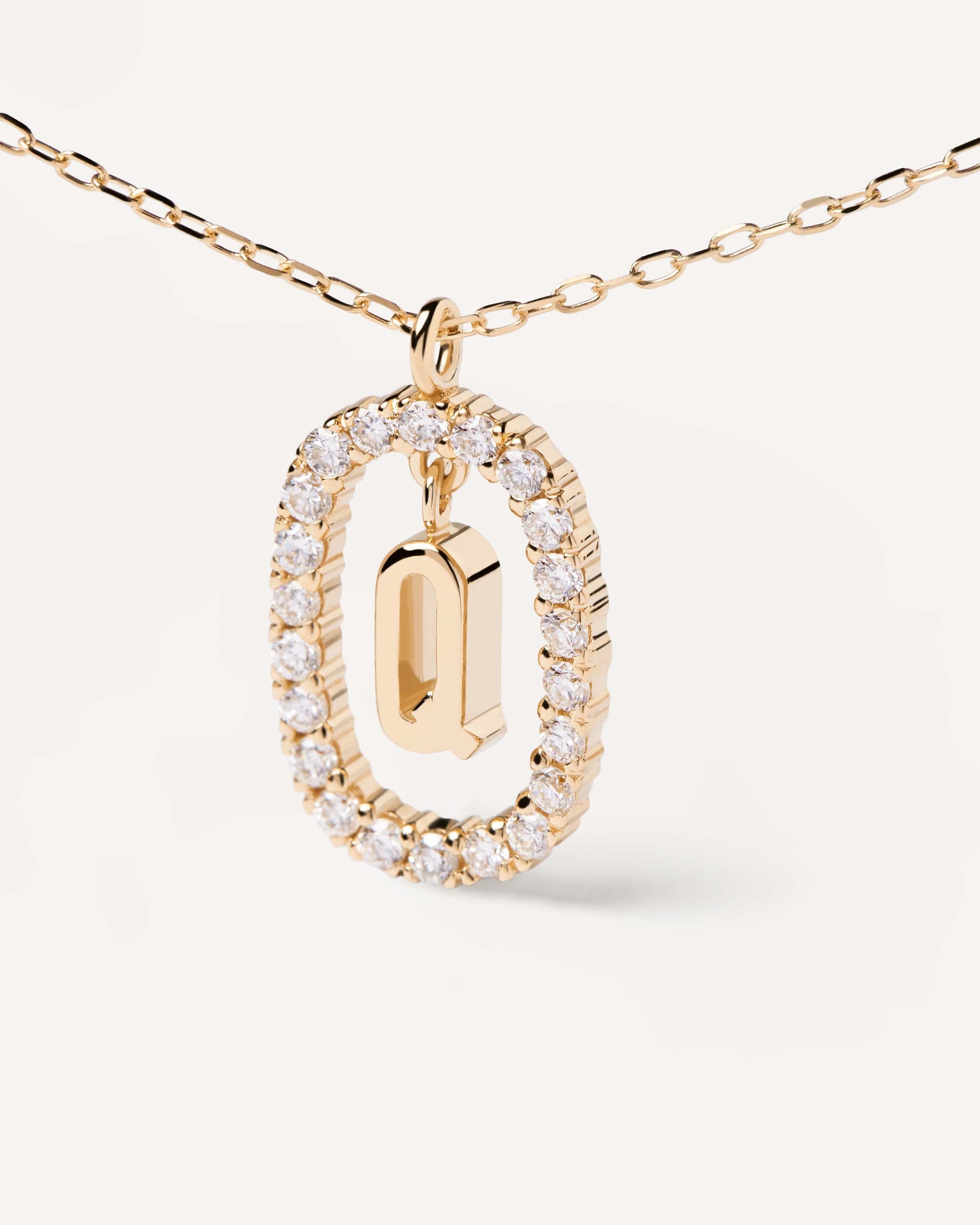 14K Gold Letter Q Pendant Necklace for Women - Elegant Diamond Initial Necklace for Birthday, Anniversary & Valentine's Day Gifts