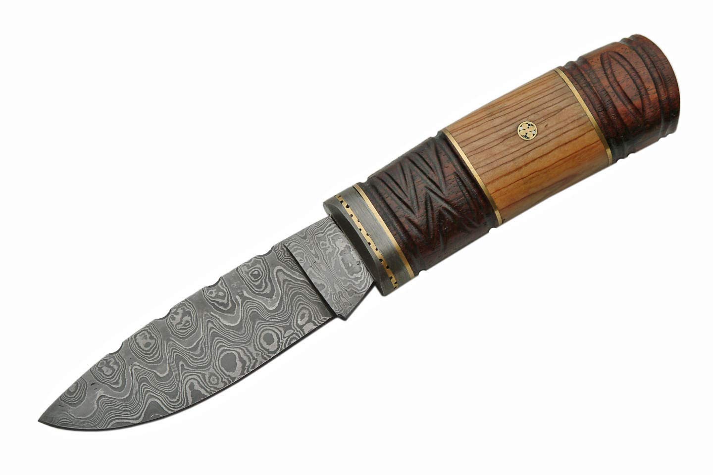 Premium Damascus Steel Mosaic Hunting Knife - Handcrafted Outdoor Survival Knife for Camping, Hunting & Bushcraft | Szco Supplies